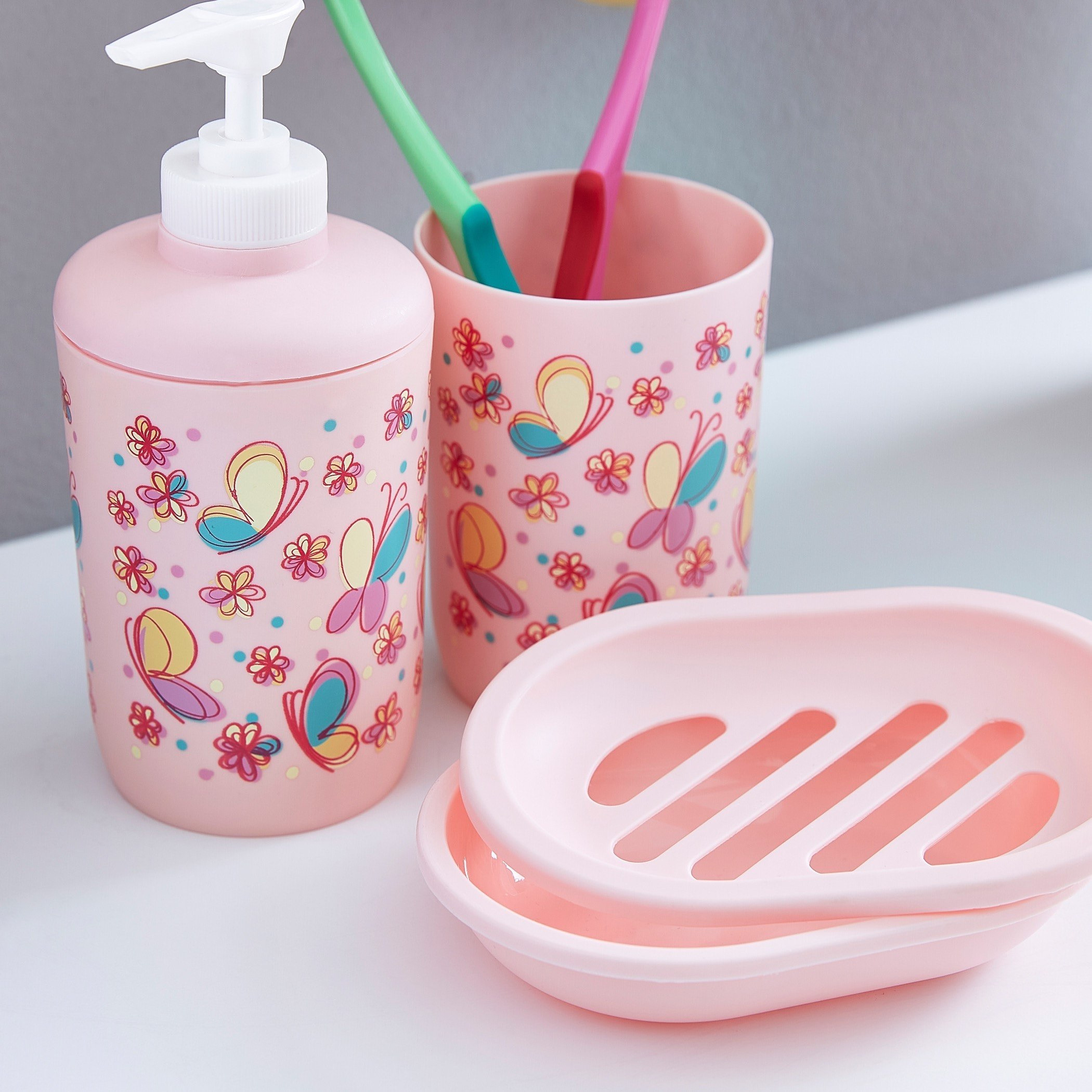 طقم حمام 3 قطع بطبعات فراشات-hbxhomeware-hbxkidsandyouth-image-2