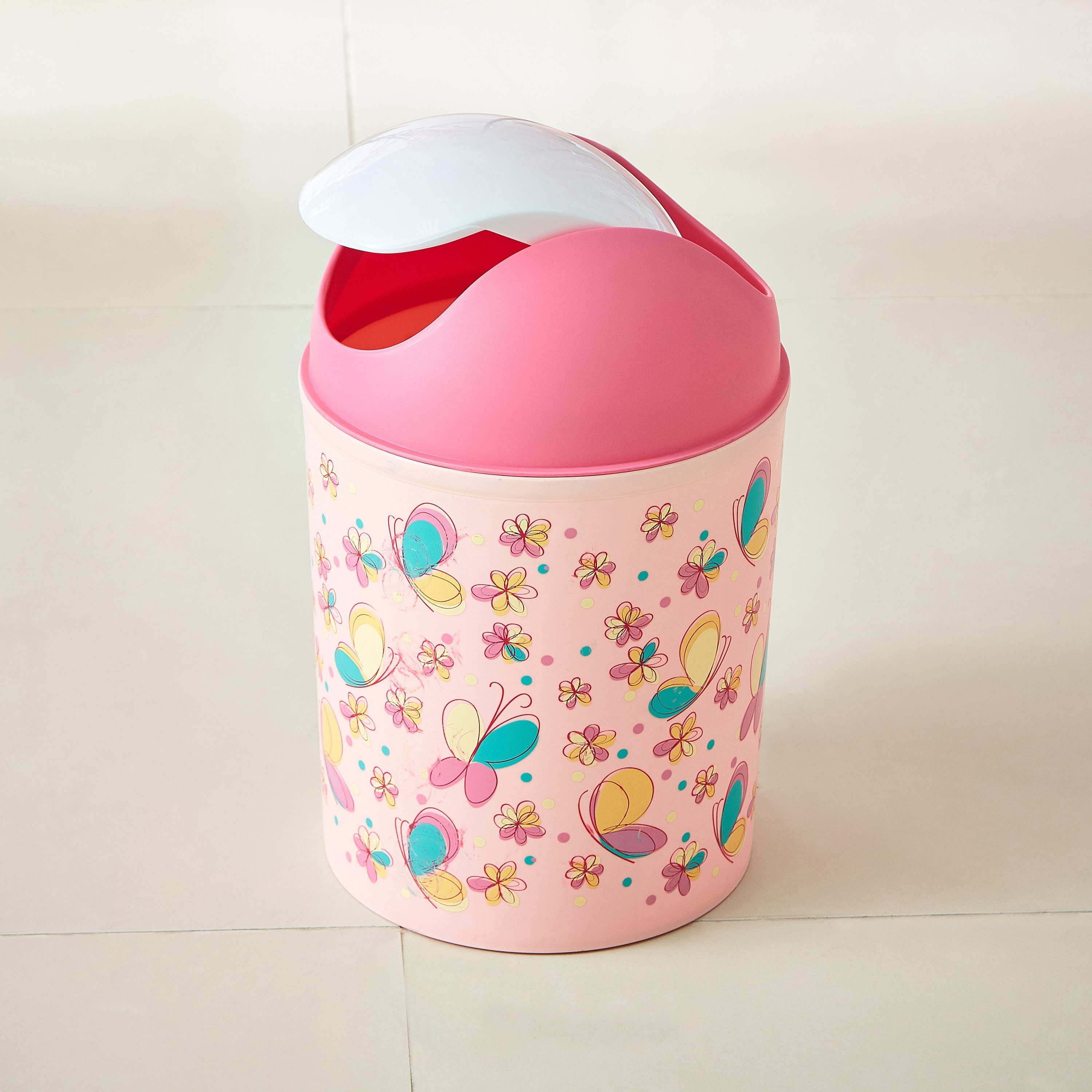 سلة نفايات متأرجحة بغطاء وطبعات فراشة-hbxhomeware-hbxkidsandyouth-image-2