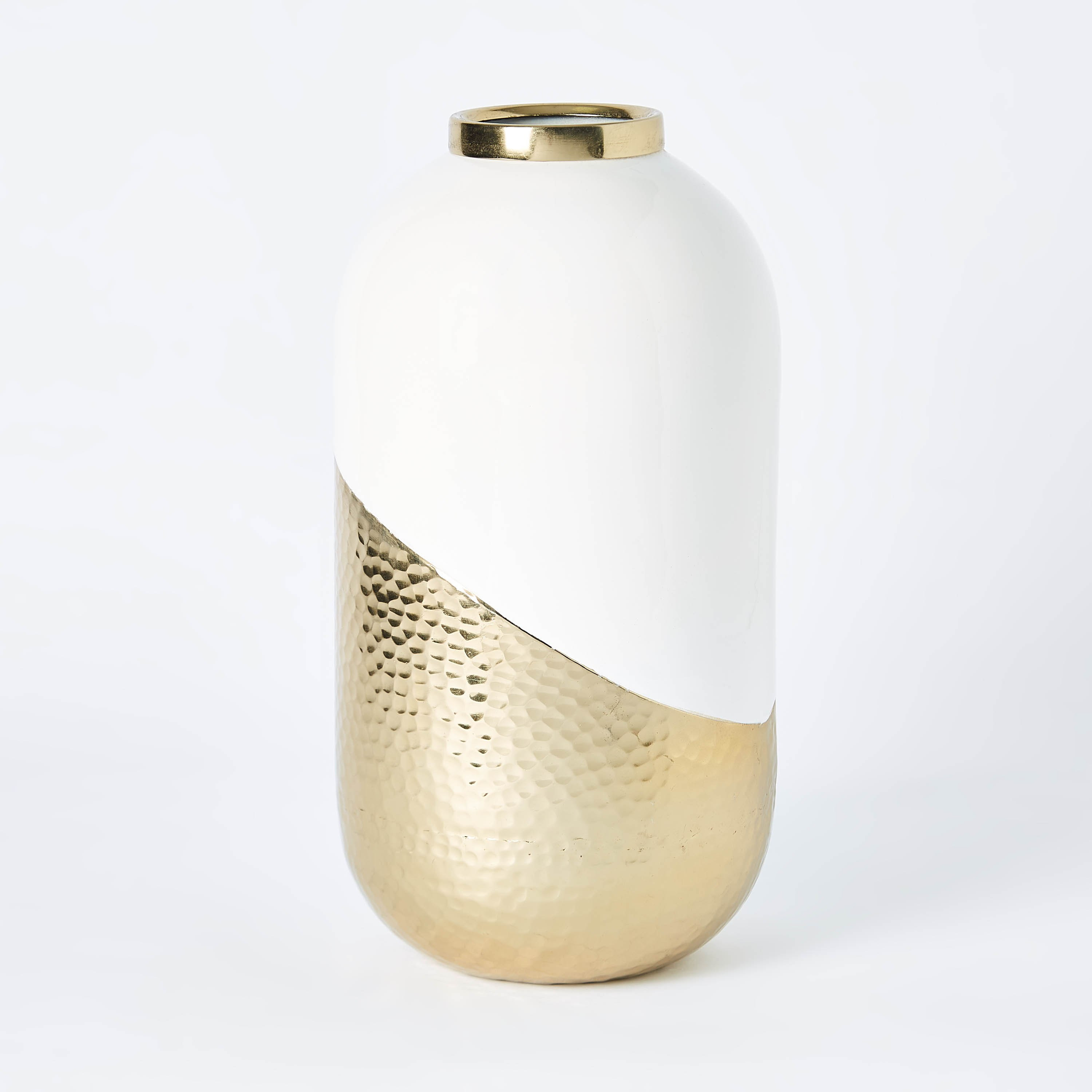 مزهرية بتصميم قارورة معدنية مطروقة مزدوجة اللون من أمايا-hbxbedroom-decorandaccessories-vases-image-4