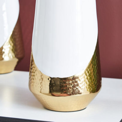 Amaya Dual Toned Hammered Metal Cylindrical Vase