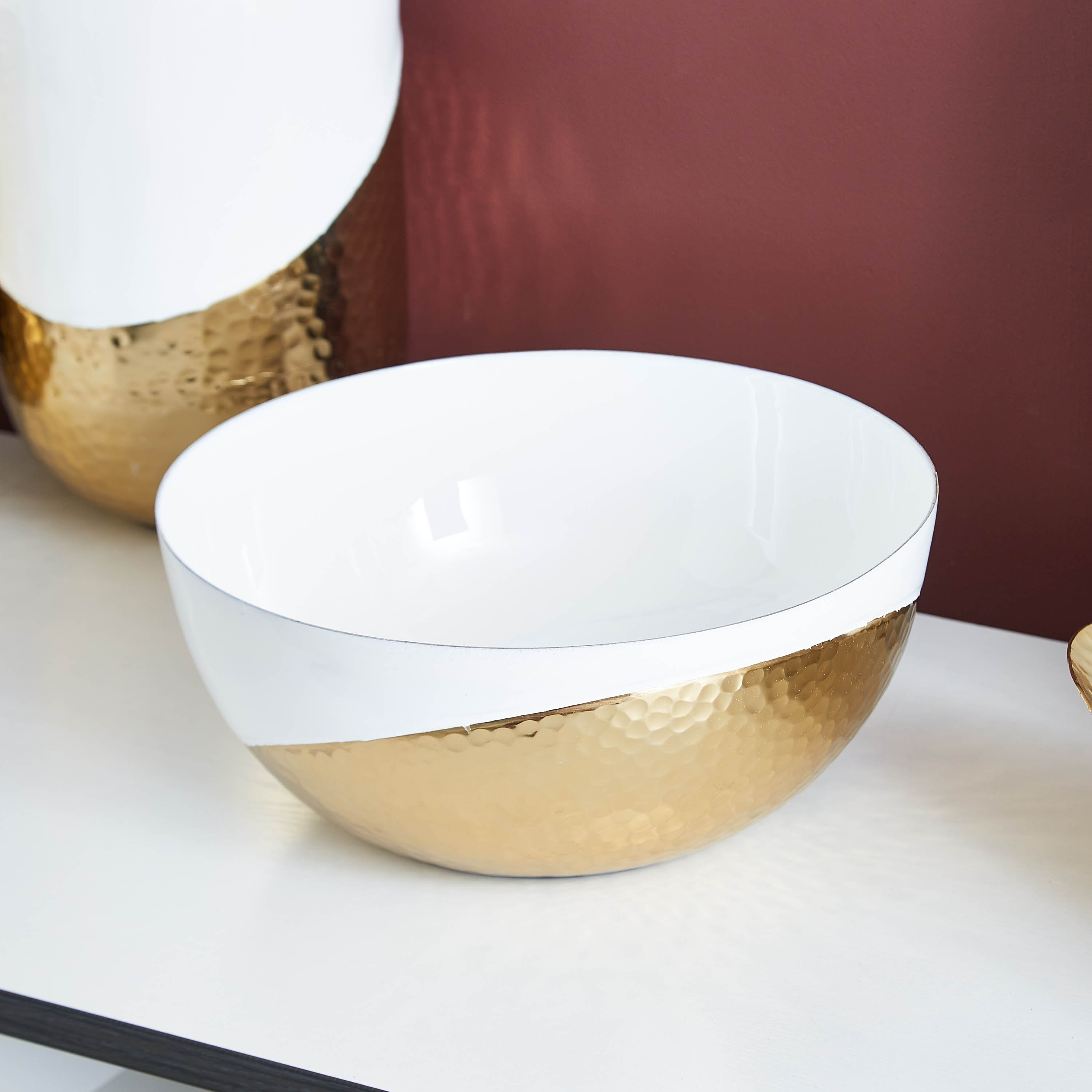 Amaya Dual Toned Hammered Metal Bowl - 25 cm-PROMO_HB_AE_B1G1_250925-image-1