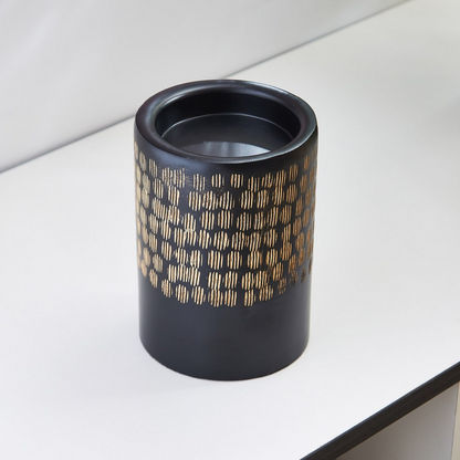 Amaya Metal Gold Hammered Folk Cylindrical Small Candleholder