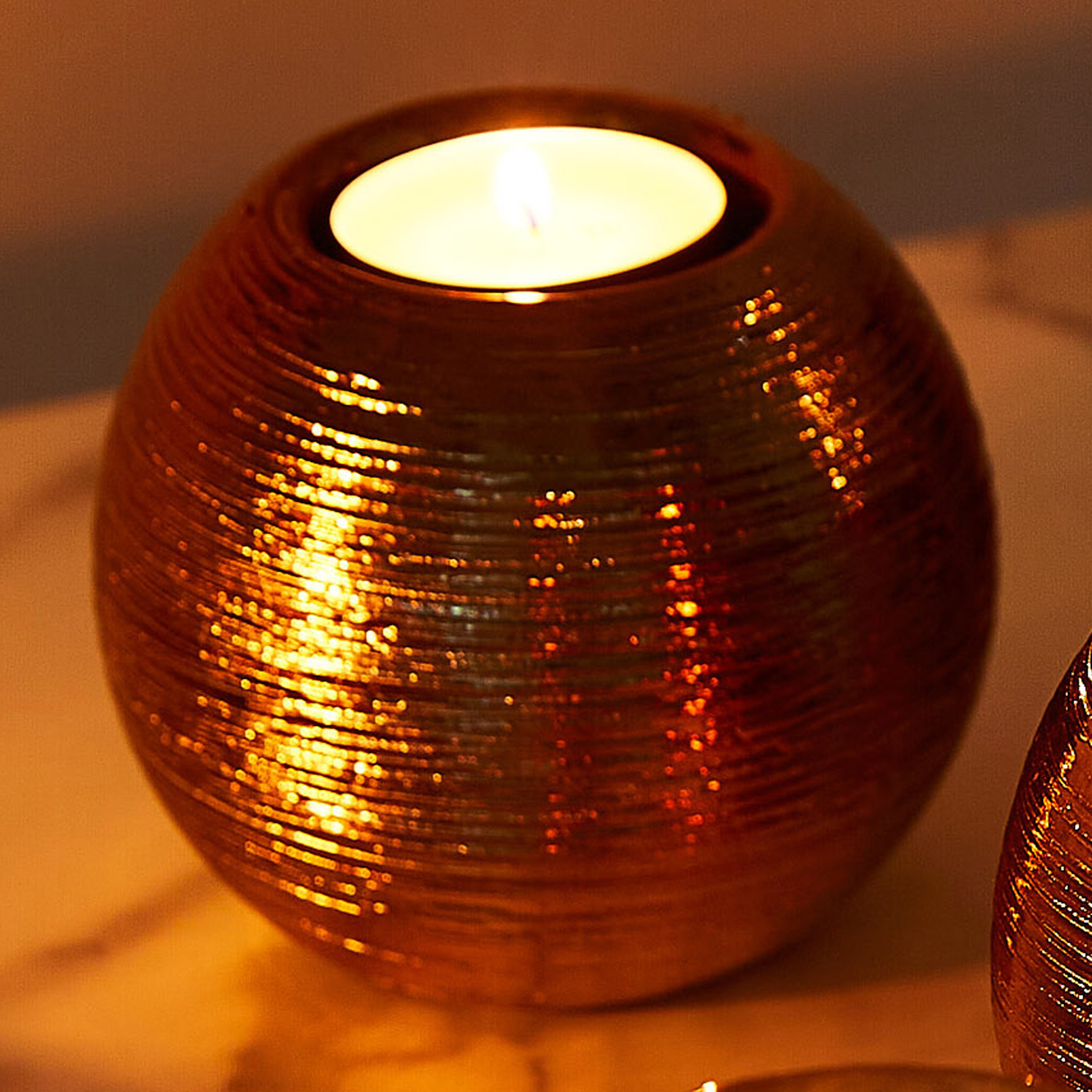 حامل شموع سيراميك ميتاليك من دوك - 8 سم-hbxlivingroom-decorandaccessories-candleholders-image-2