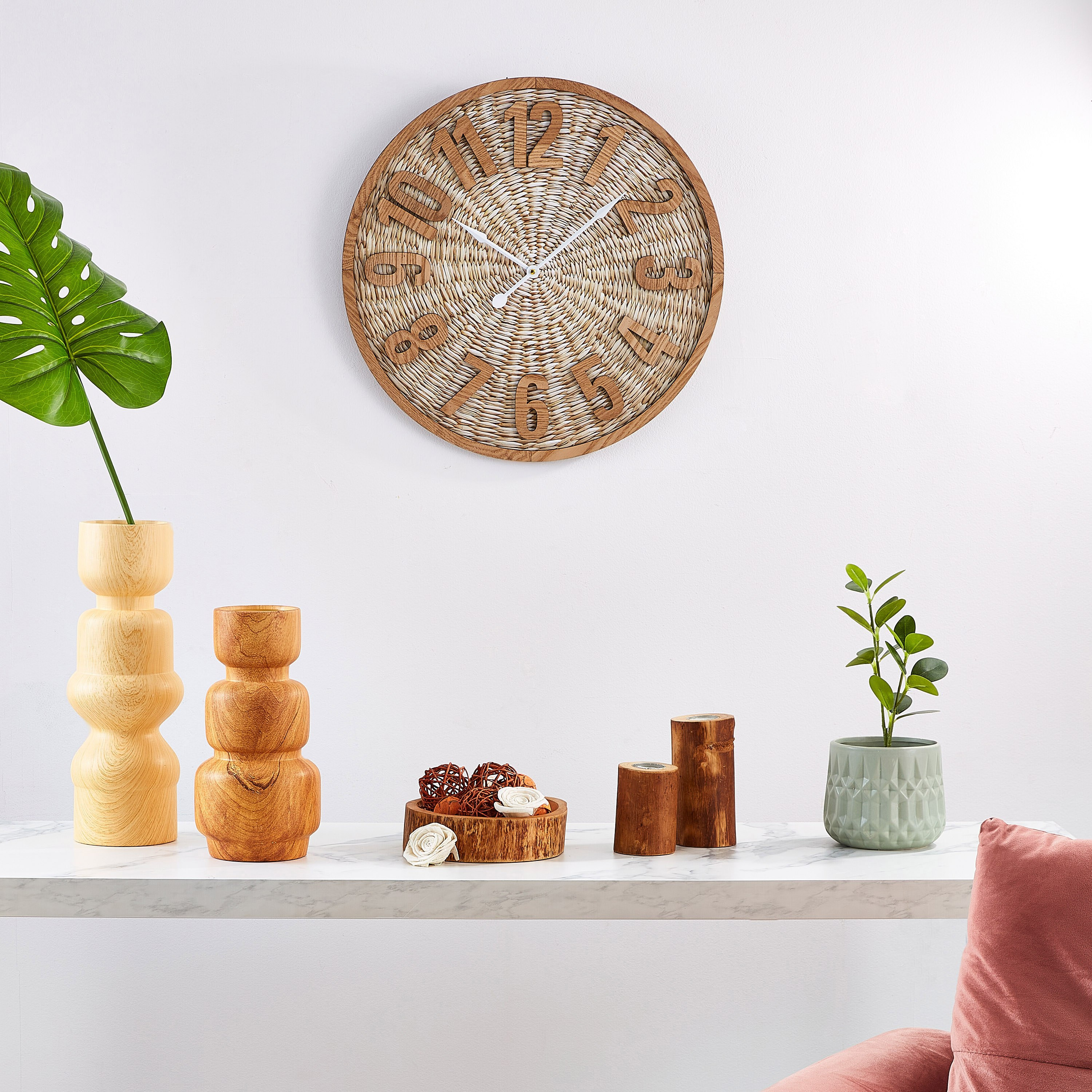 مزهرية بارزة الملمس من السيراميك والخشب من ديوك - 14.5x14.5x28.7 سم-hbxhomeware-hbxdecorandfurnishings-image-4