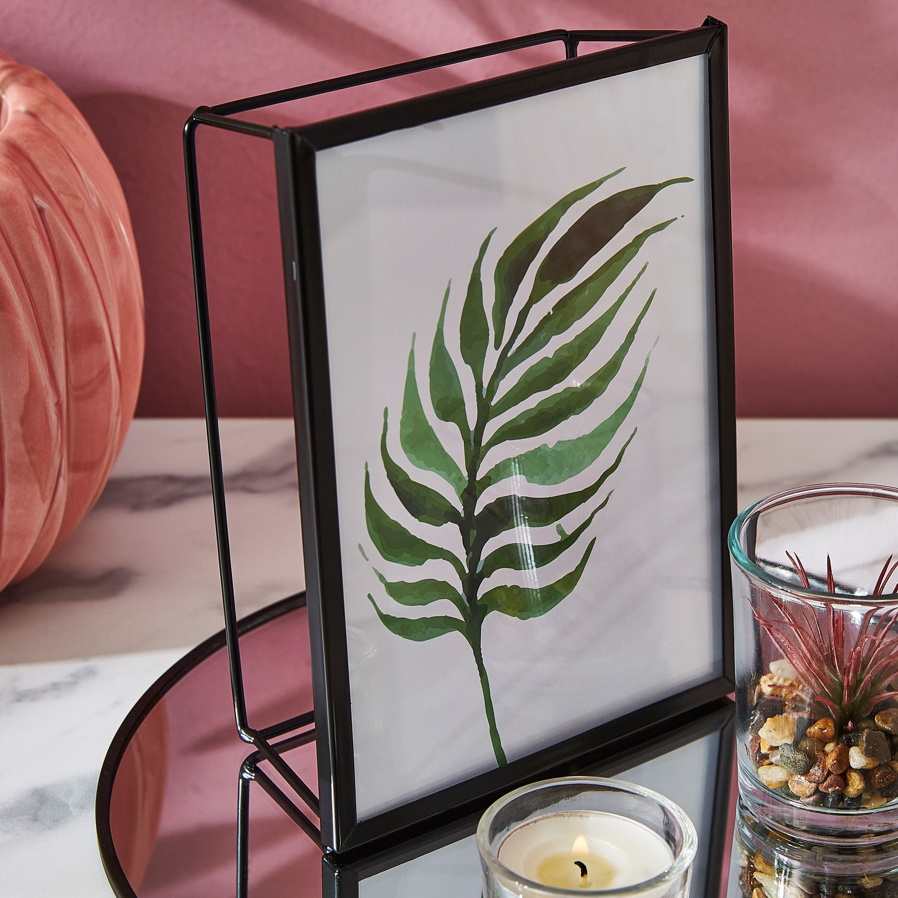 صينية مع إطار صور و 2 حامل شموع من سارة-hbxlivingroom-decorandaccessories-candleholders-image-4