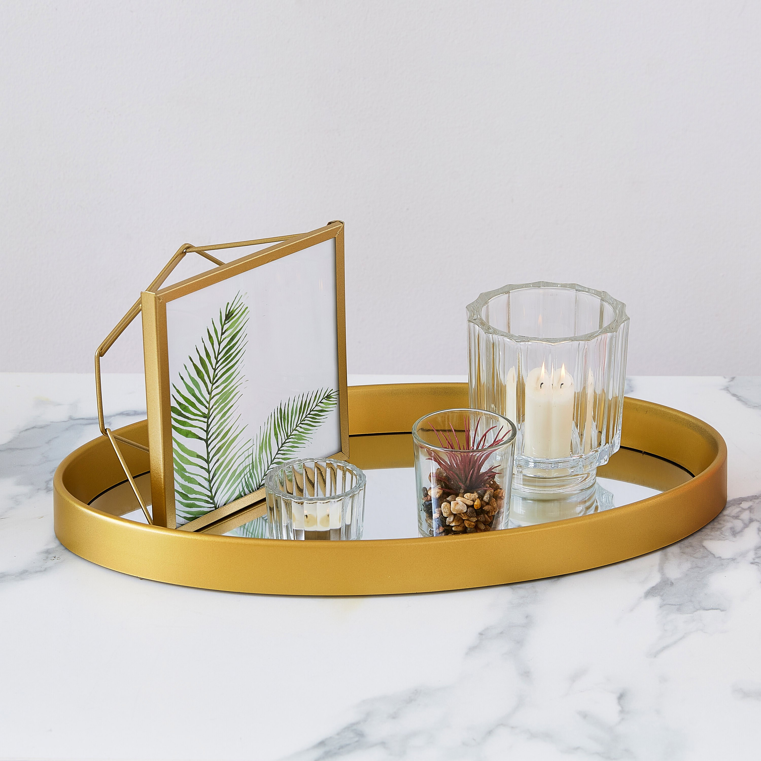 Sarah Decor Accent Tray with 3 Votive Holders and Photo Frame-hbxhomeware-homedecor-figurinesandornaments-image-1
