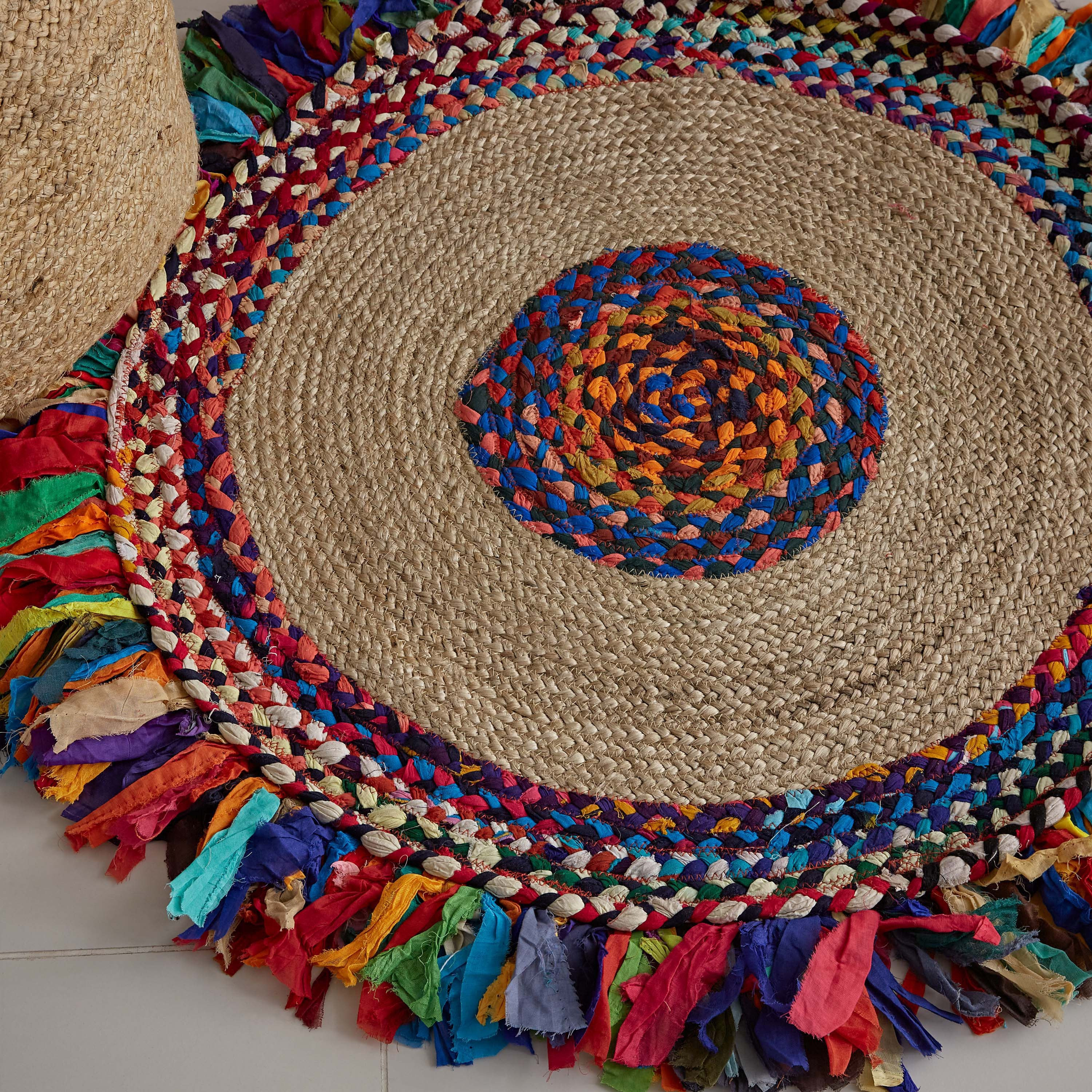 سجادة جوت شيندي مضفرة يدويًا من بوهو- 90 سم-hbxdecorandfurnishings-floorcoverings-rugs-image-2