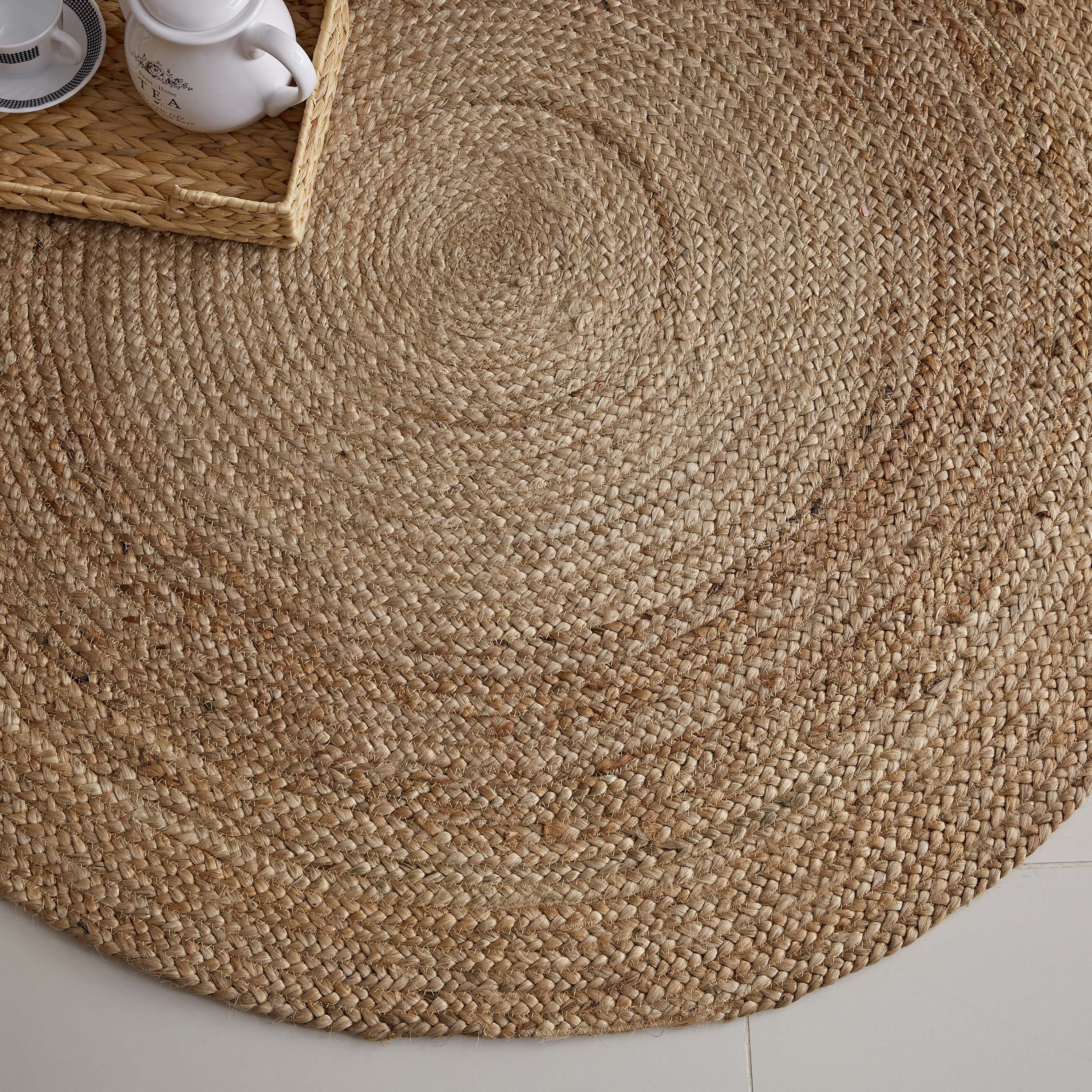 سجادة جوت مضفرة يدويًا من ناتورا - 120 سم-hbxdecorandfurnishings-floorcoverings-rugs-image-2
