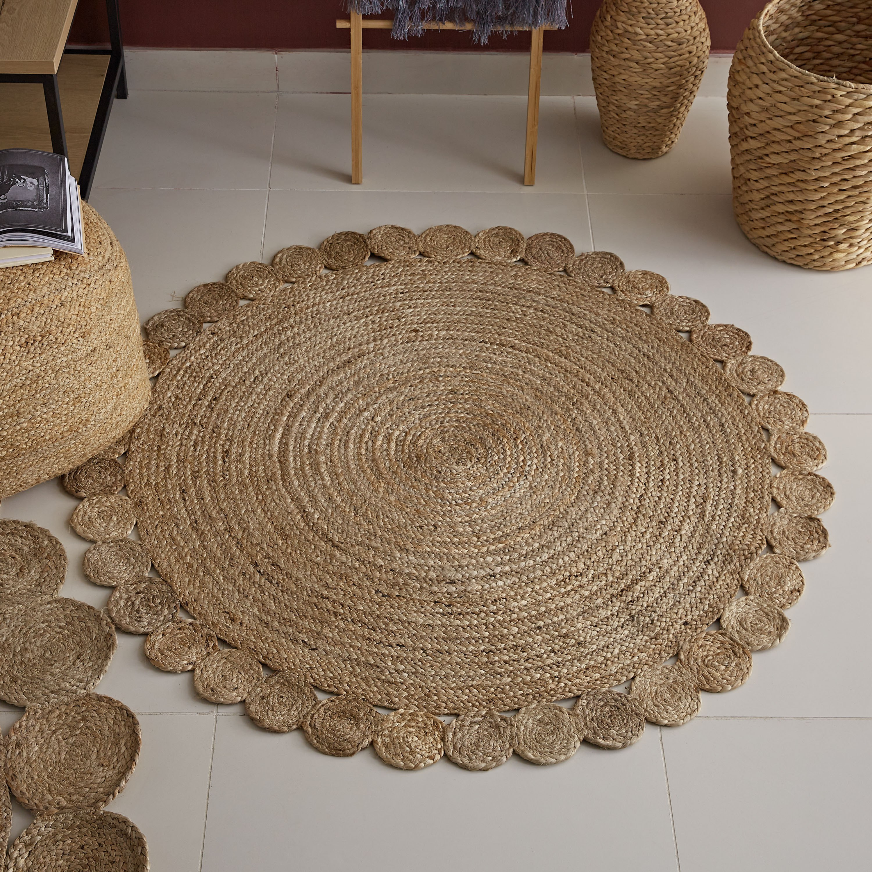 Natura Tapis Hand Braided Jute Rug - 120 cm