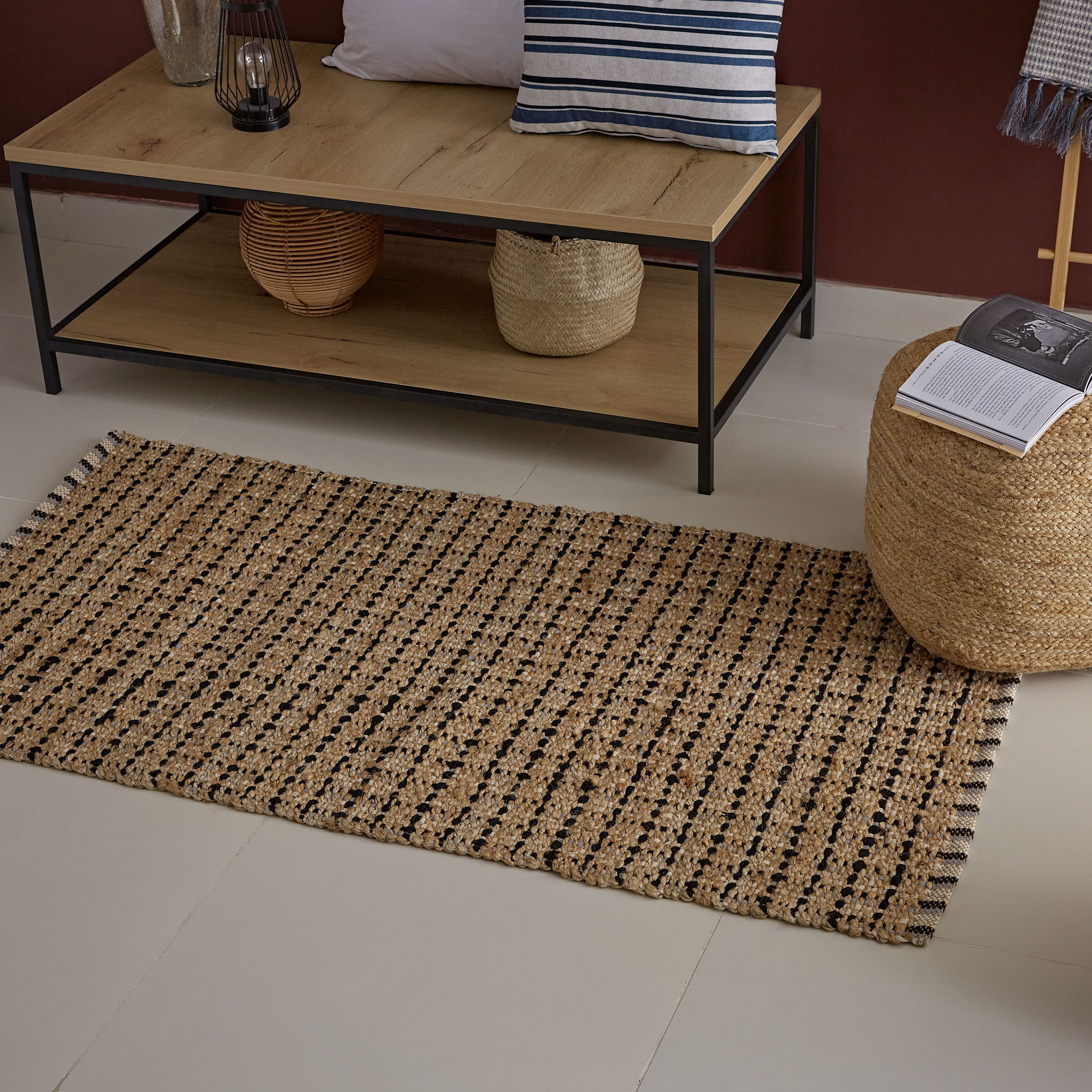 Natura Tabiey Hand Woven Jute/Cotton Rug - 80x150 cm-hbxdecorandfurnishings-floorcoverings-rugs-image-1