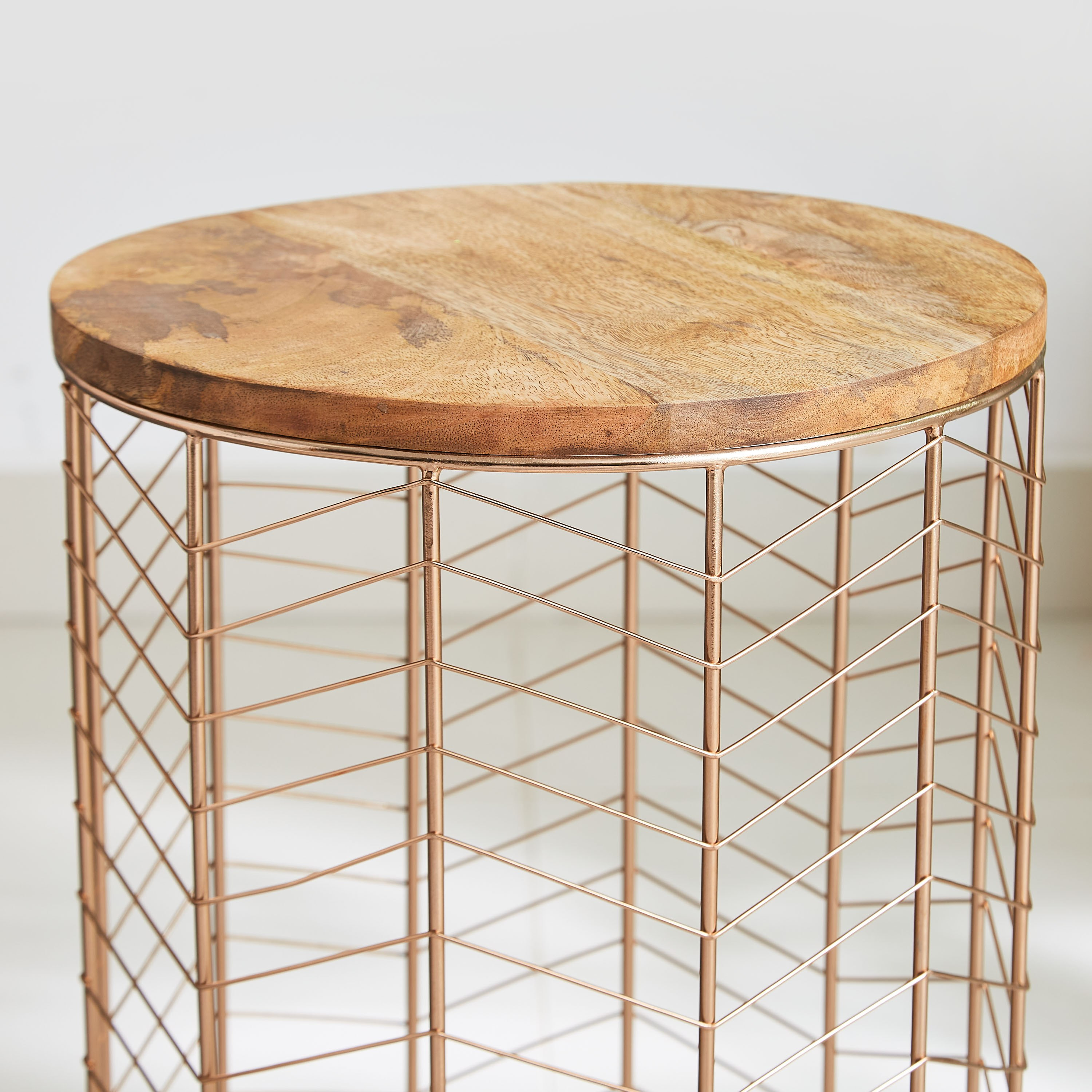 طاولة جانبيّة نحاس بني محمر مزيّنة من فيرن-hbxfurniture-livingroom-endtables-image-2