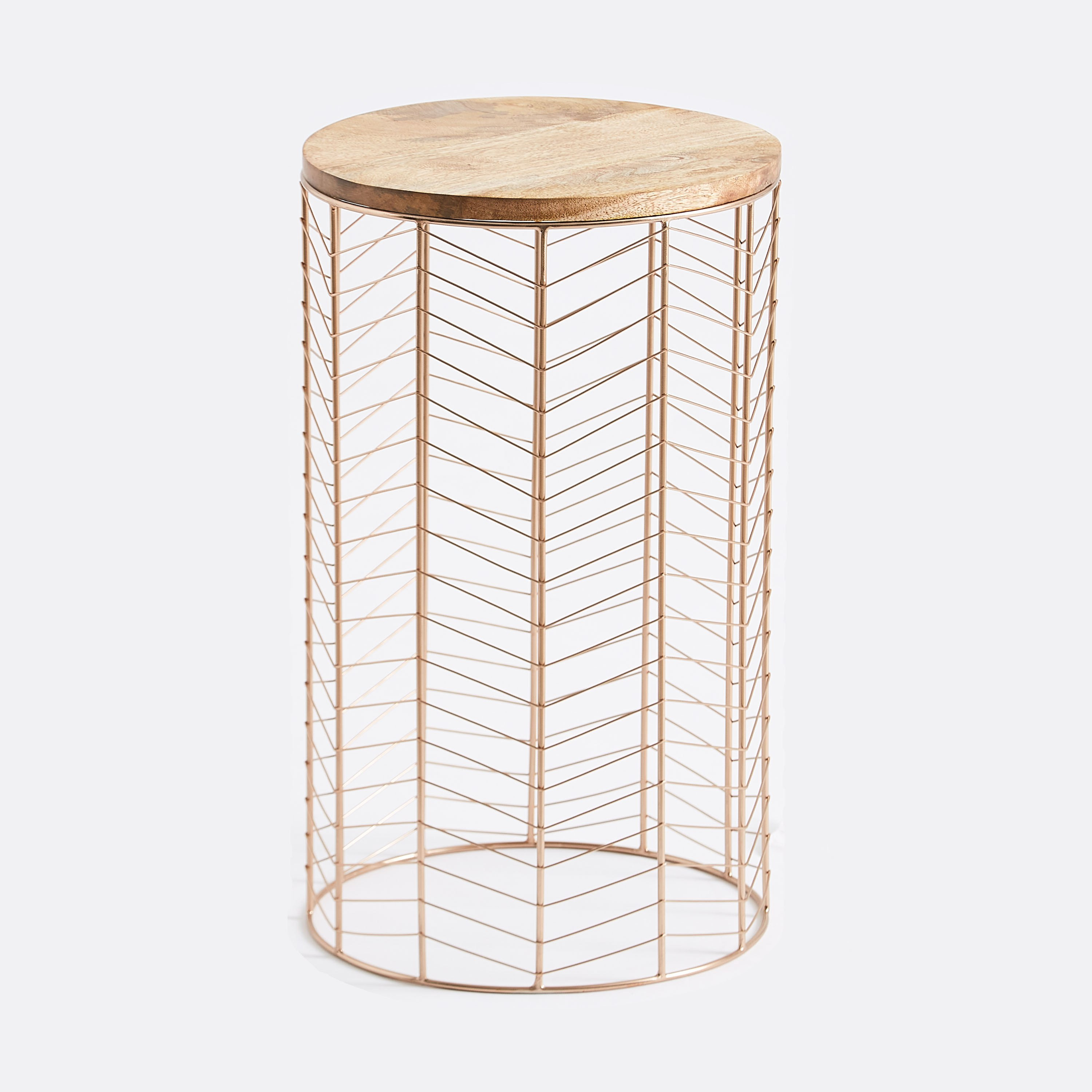 طاولة جانبيّة نحاس بني محمر مزيّنة من فيرن-hbxfurniture-livingroom-endtables-image-4