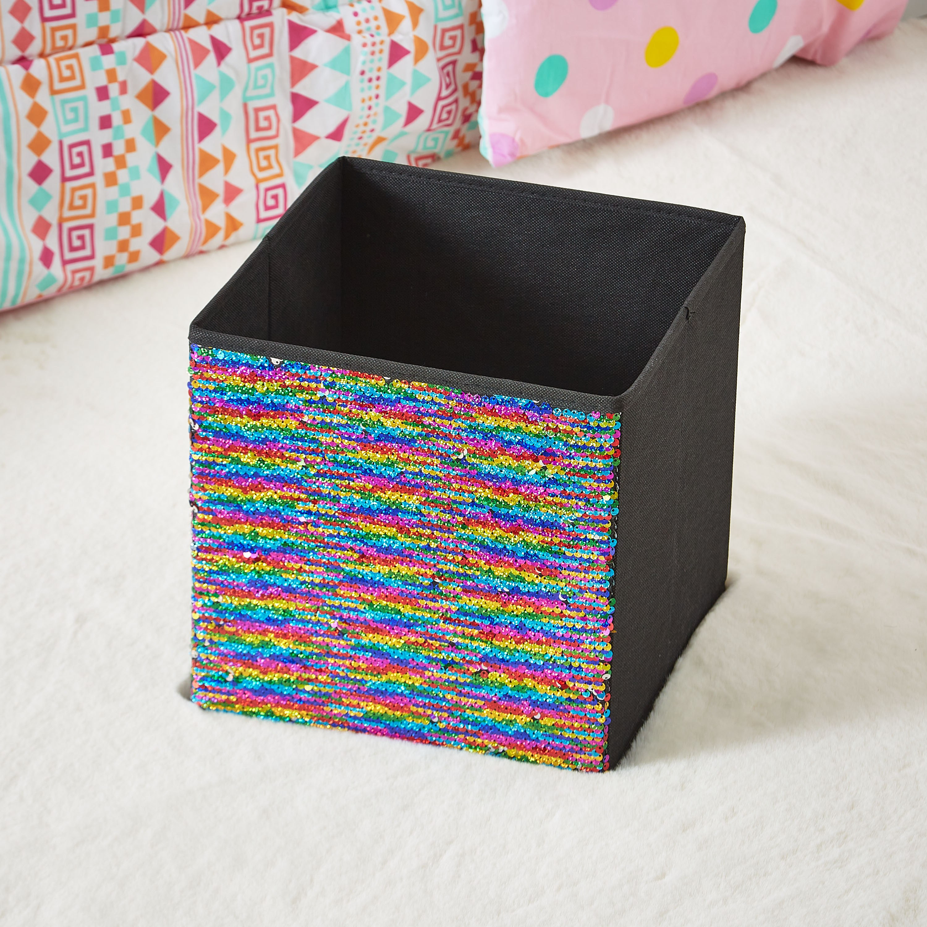 Glitz Rainbow Two Way Sequins Fabric Storage Box-hbxhomeware-hbxkidsandyouth-image-1