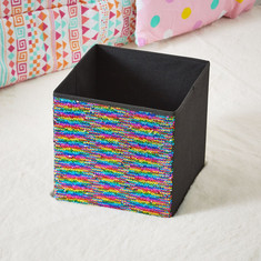 Glitz Rainbow Two Way Sequins Fabric Storage Box