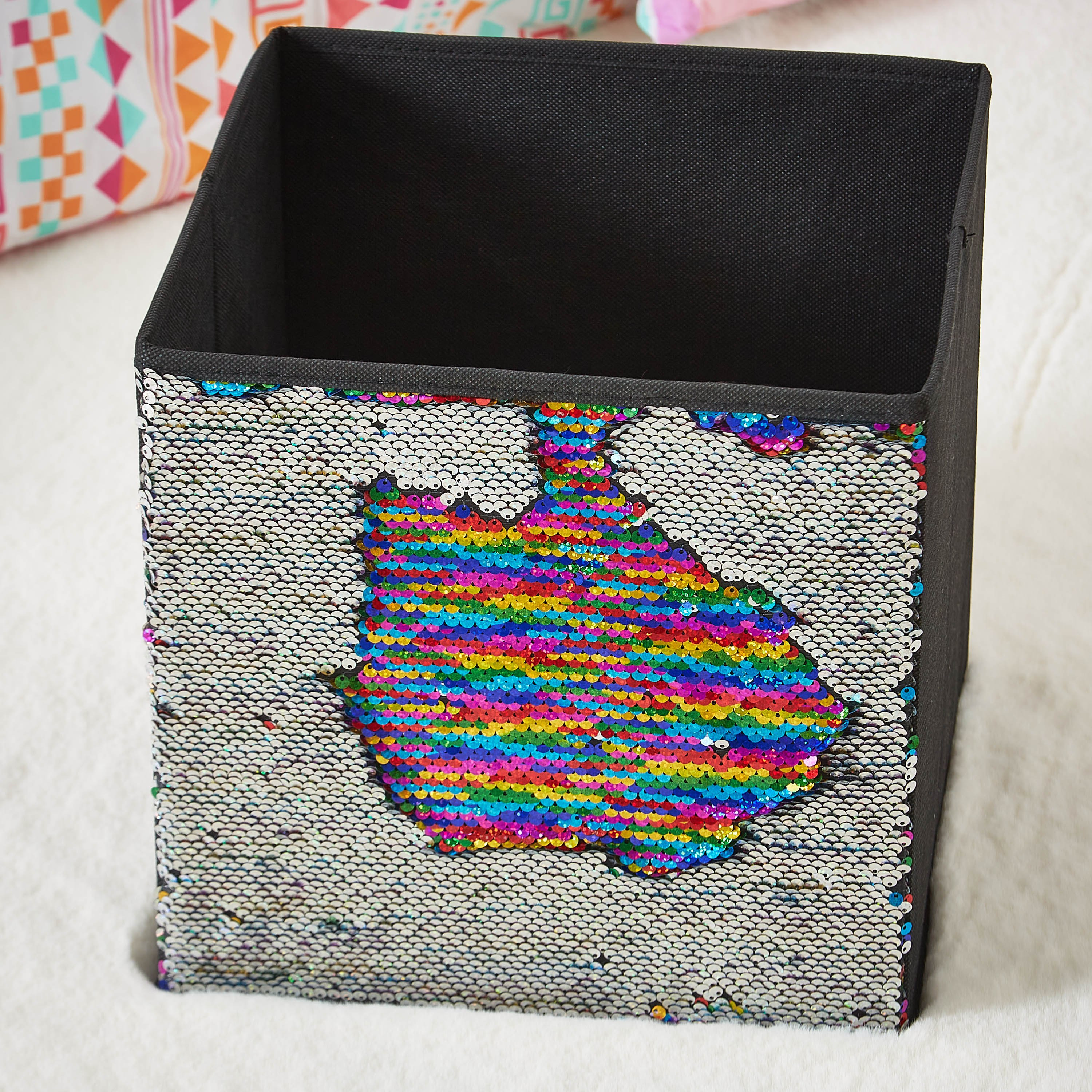 Glitz Rainbow Two Way Sequins Fabric Storage Box-hbxhomeware-hbxkidsandyouth-image-3