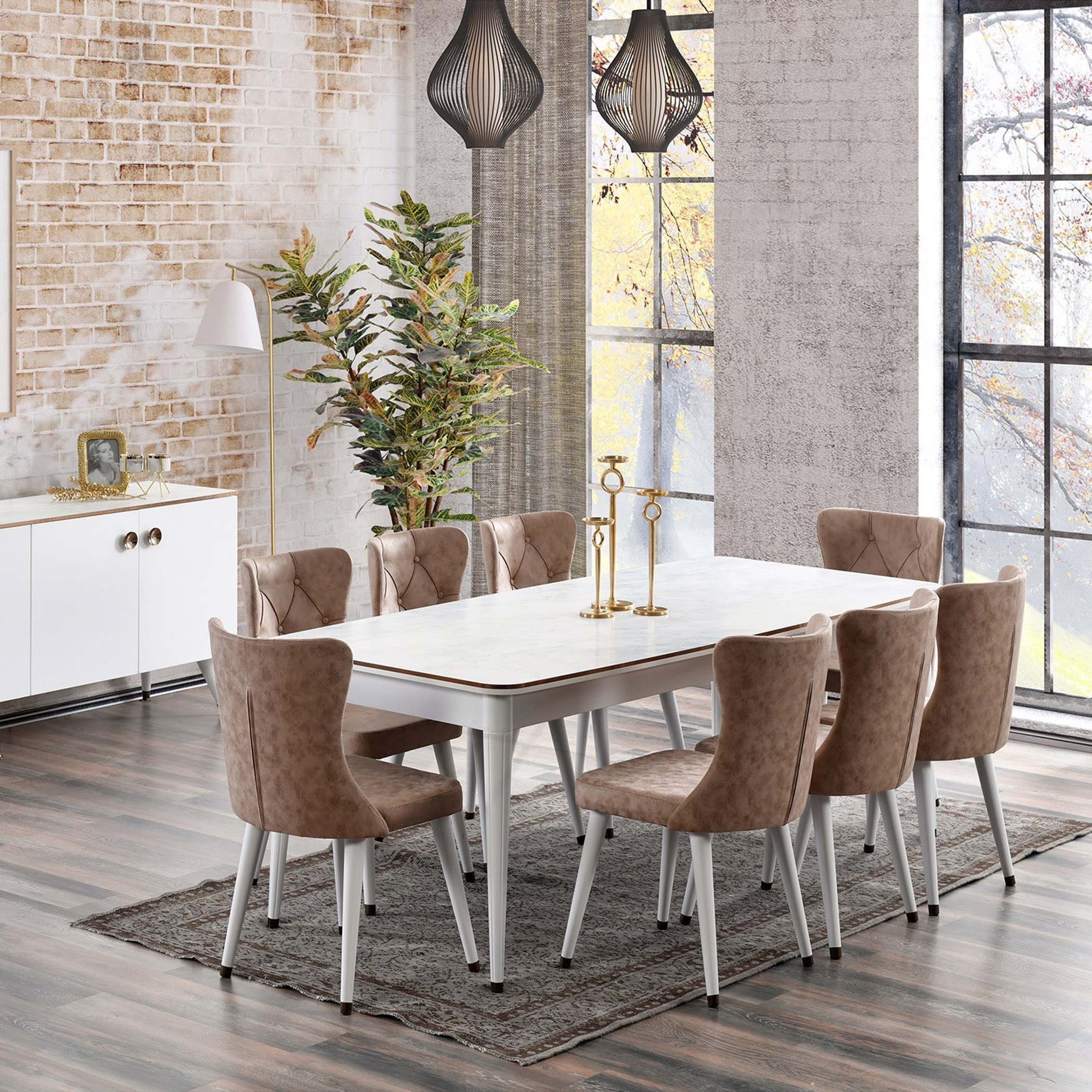 طقم سفرة بـ8 مقاعد من روشيل-hbxfurniture-diningtablesandsets-diningsets-eightseater-image-1