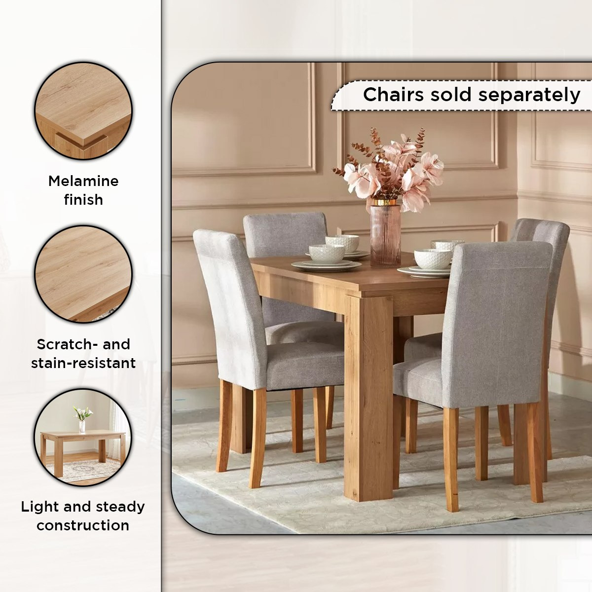طاولة سفرة لـ4 مقاعد من بالي-hbxfurniture-diningtablesandsets-diningtables-fourseater-image-4