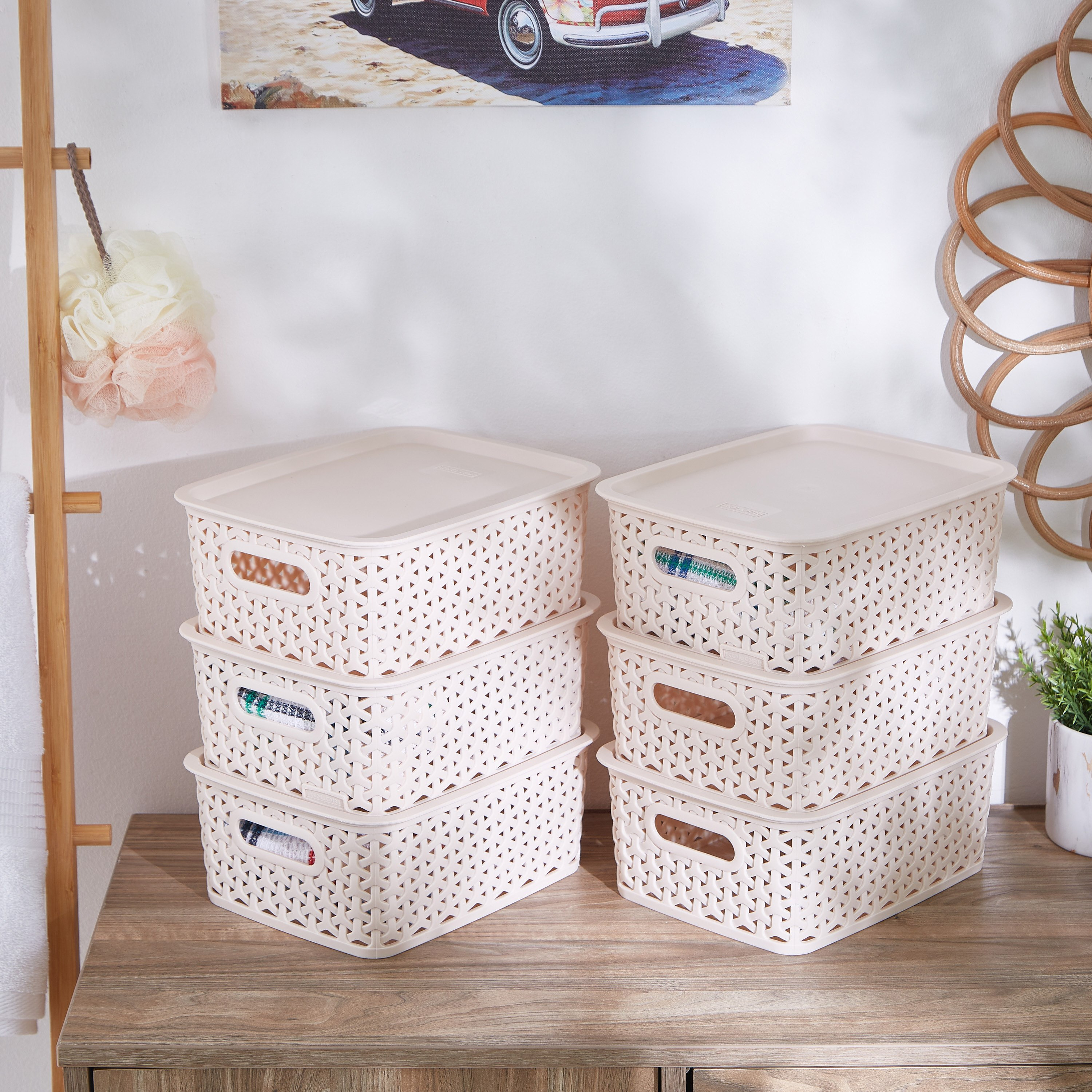 طقم سلال من 12 قطعة من فيجا - 20 × 25 × 10 سم-hbxbedroom-bedroomaccessories-bedroomstorage-image-1