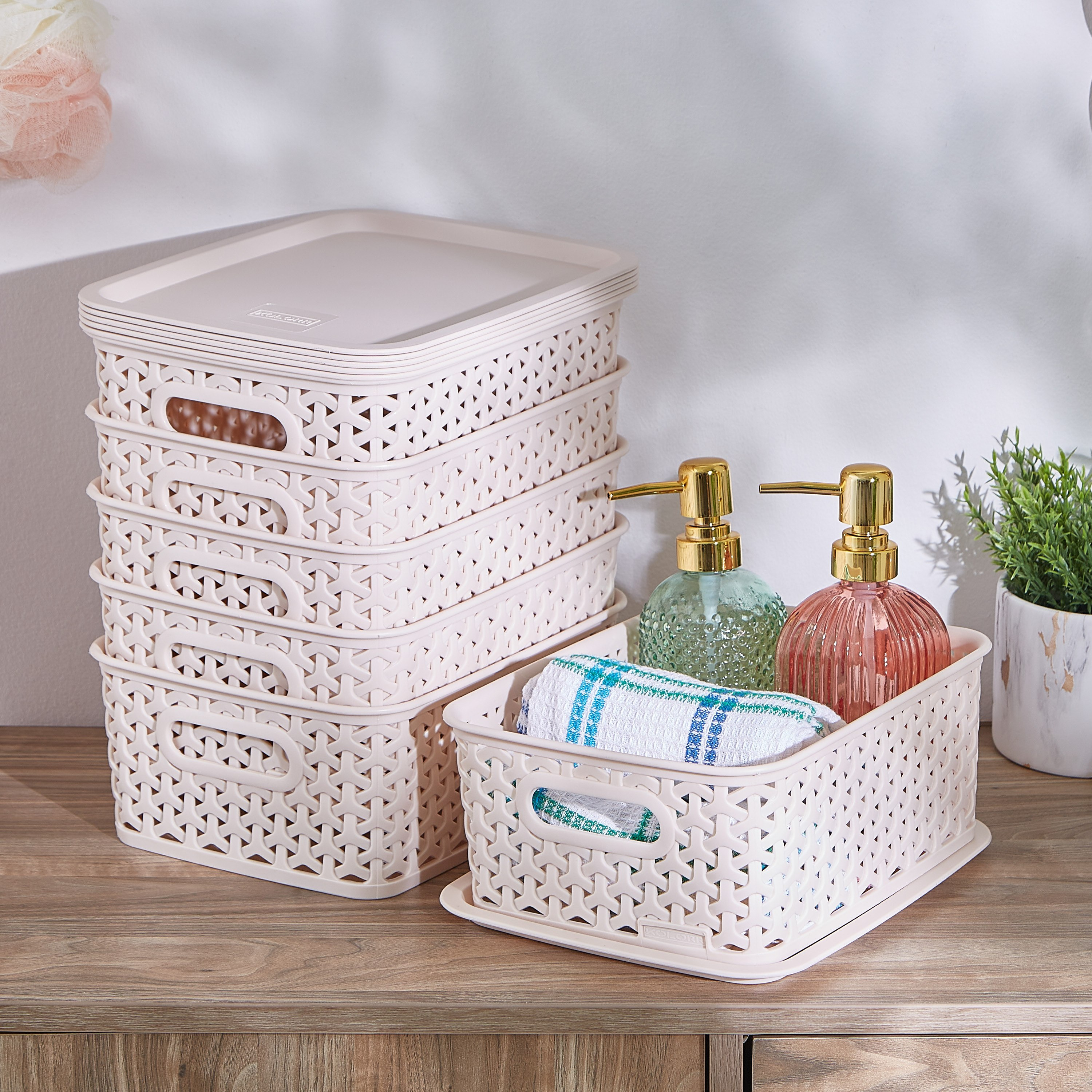 طقم سلال من 12 قطعة من فيجا - 20 × 25 × 10 سم-hbxbedroom-bedroomaccessories-bedroomstorage-image-2