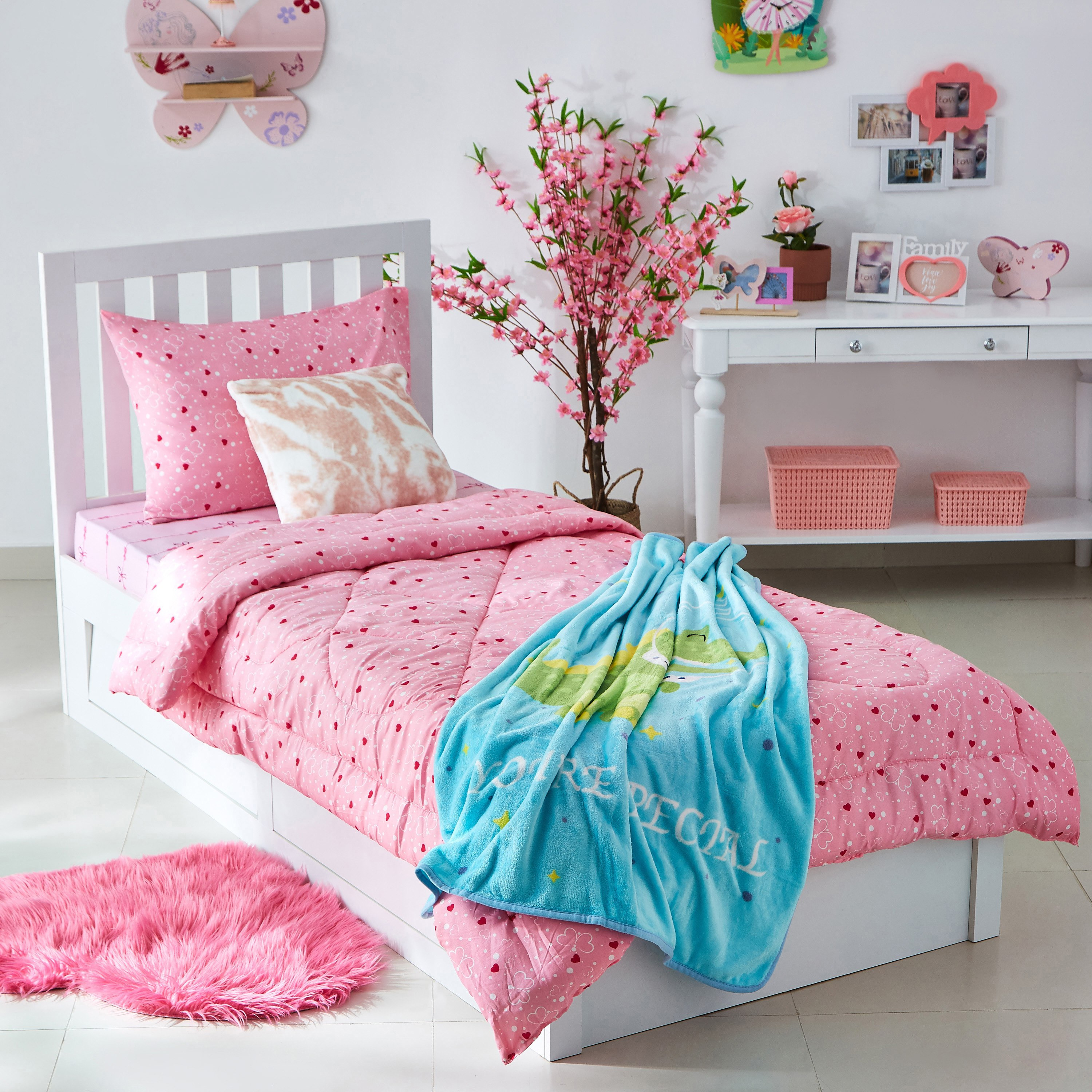 طقم لحاف فردي من قطعتين بطبعات فراشة - 135x220 سم-hbxhomeware-hbxkidsandyouth-image-5