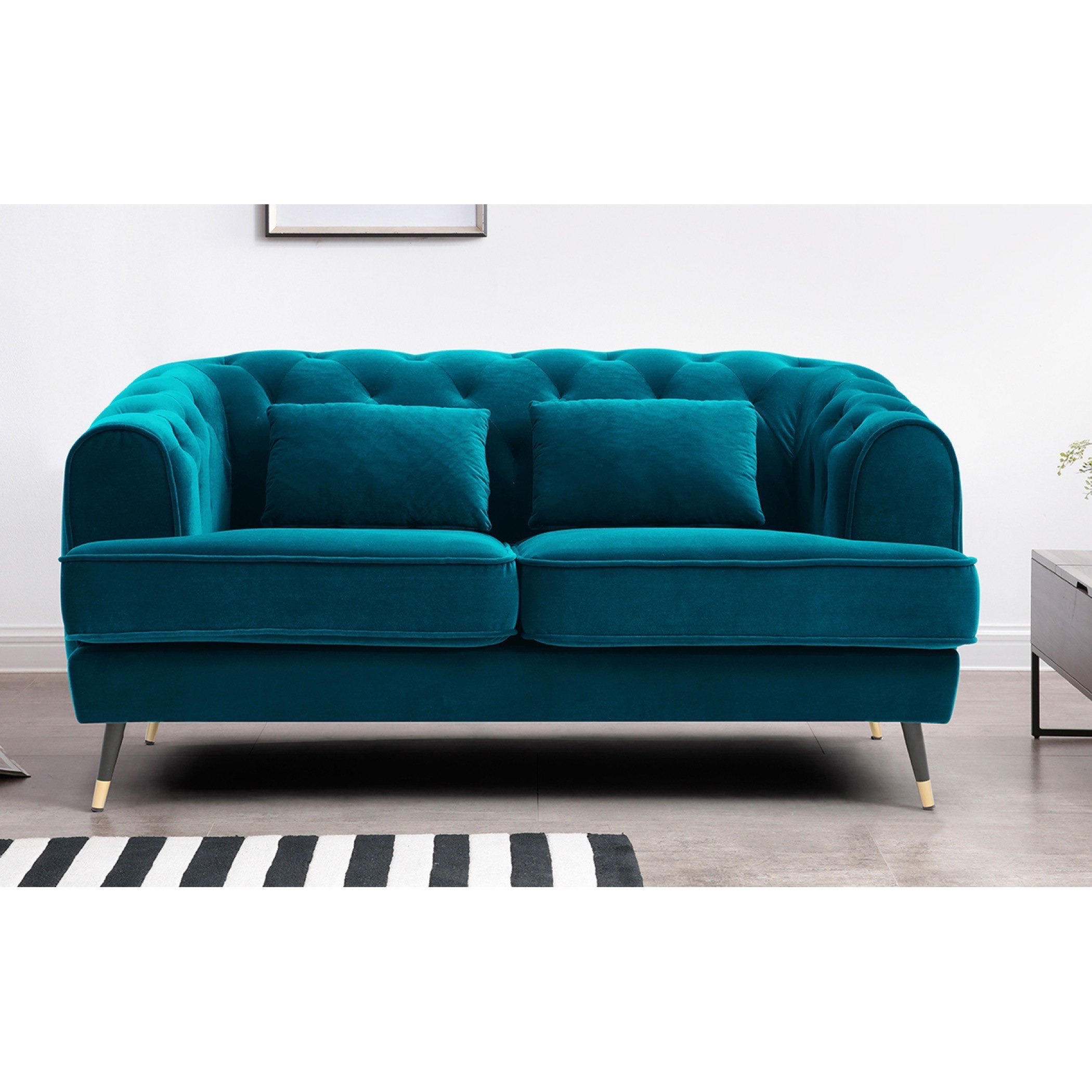كنبة مخمليّة مقعدين مع وسادتين من أليسون-hbxlivingroom-sofasandarmchairs-sofas-image-1