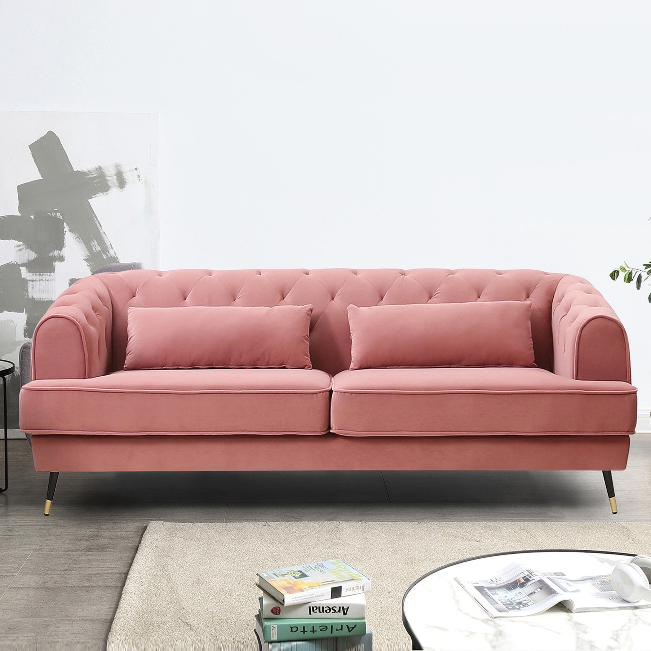 كنبة مخمليّة 3 مقاعد مع وسادتين من آليسون-hbxlivingroom-sofasandarmchairs-sofas-image-1
