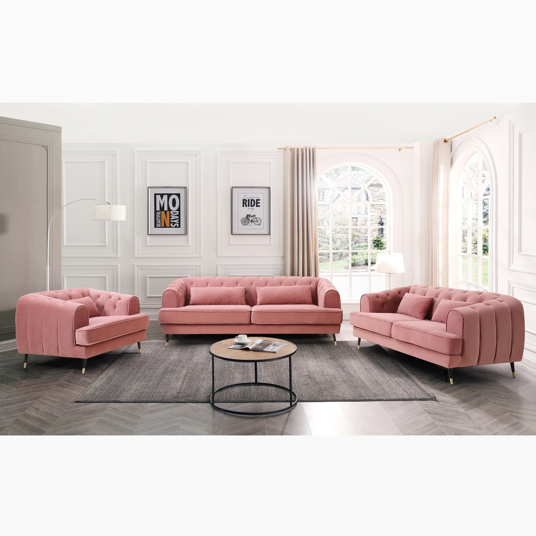 كنبة مخمليّة مقعدين مع وسادتين من آليسون-hbxlivingroom-sofasandarmchairs-sofas-image-5