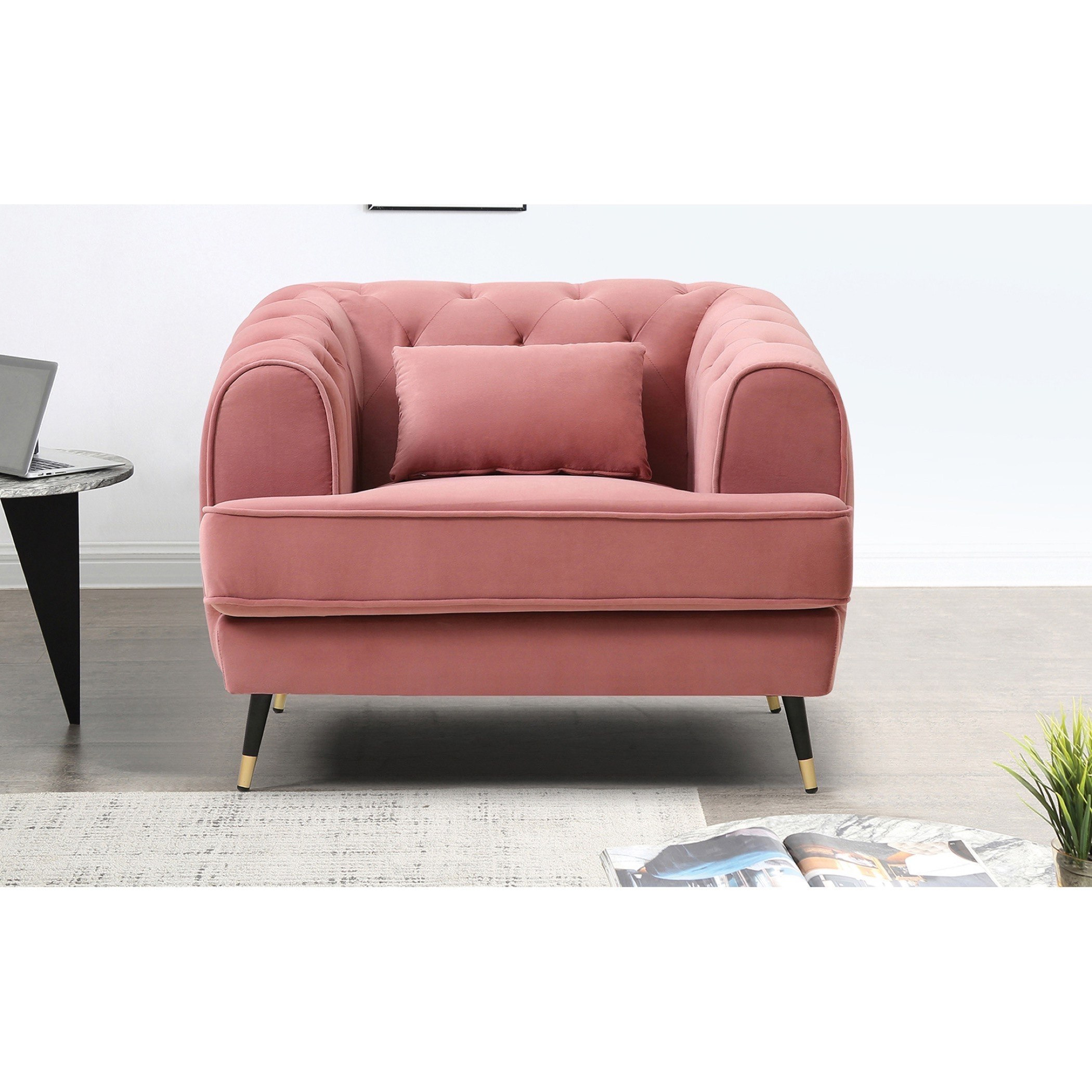 كنبة مخمليّة مقعد واحد مع وسادة من آليسون-hbxlivingroom-sofasandarmchairs-sofas-image-1