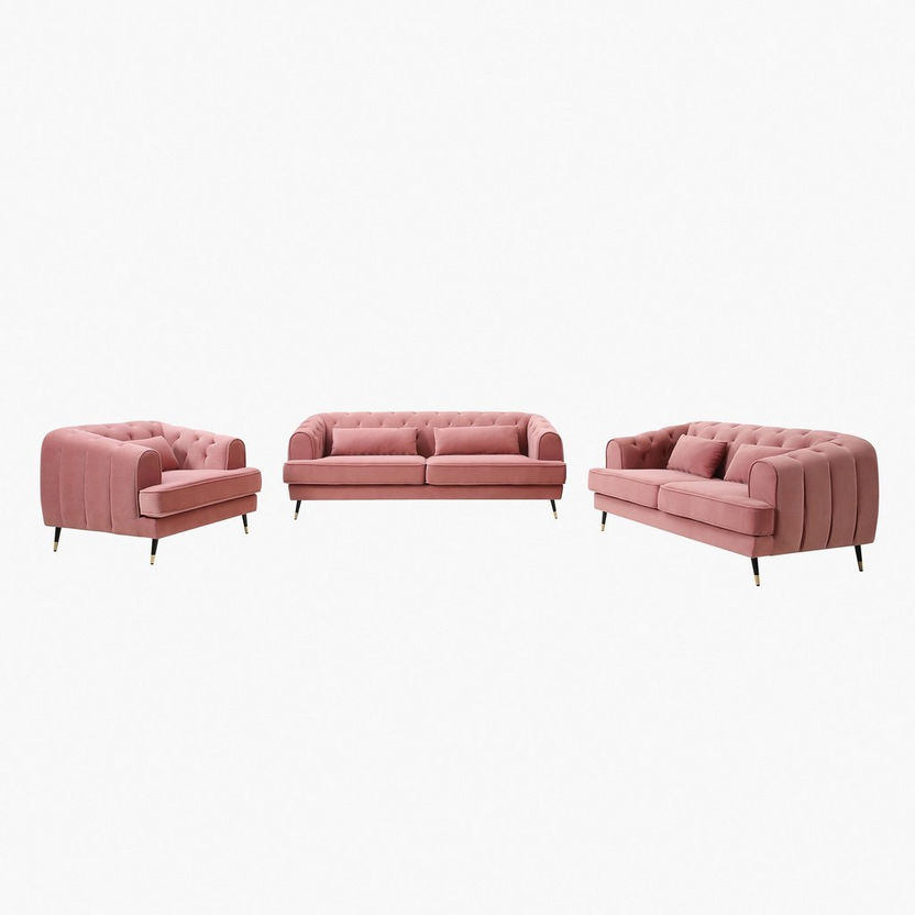 Alison 1-Seater Velvet Sofa with Cushion-Sofas-image-3
