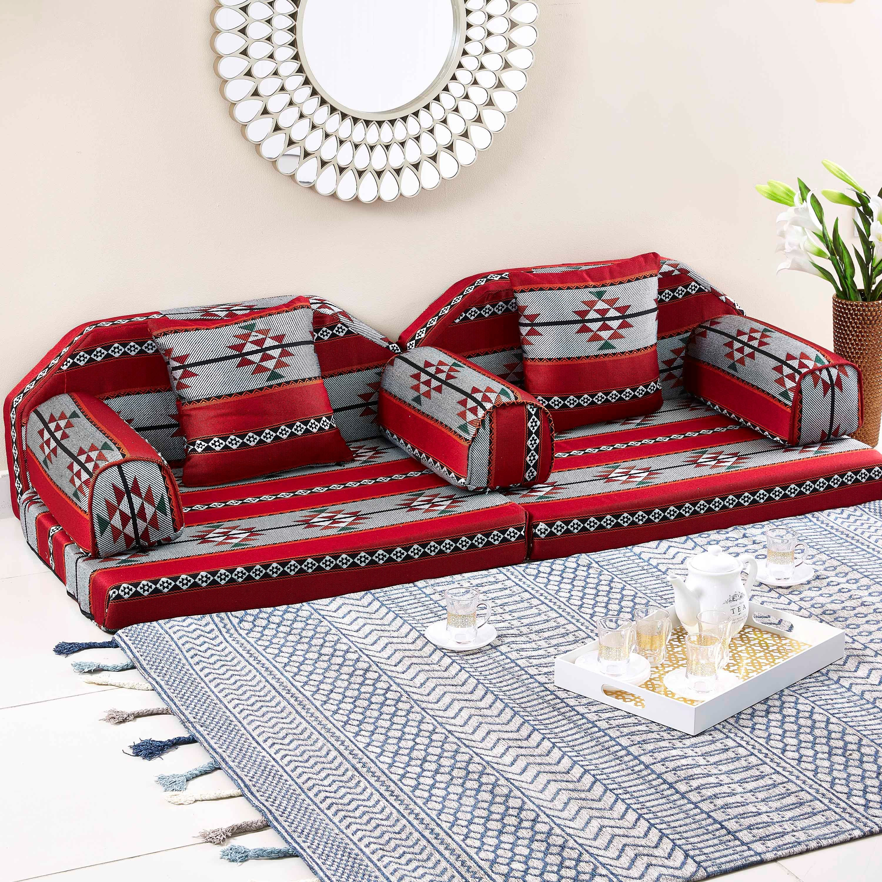 SleepEase iFaris 2-Seater Folding Majlis - 60x180x10 cm-hbxdecorandfurnishings-homefurnishings-cushionsandcovers-floorcushions-image-2