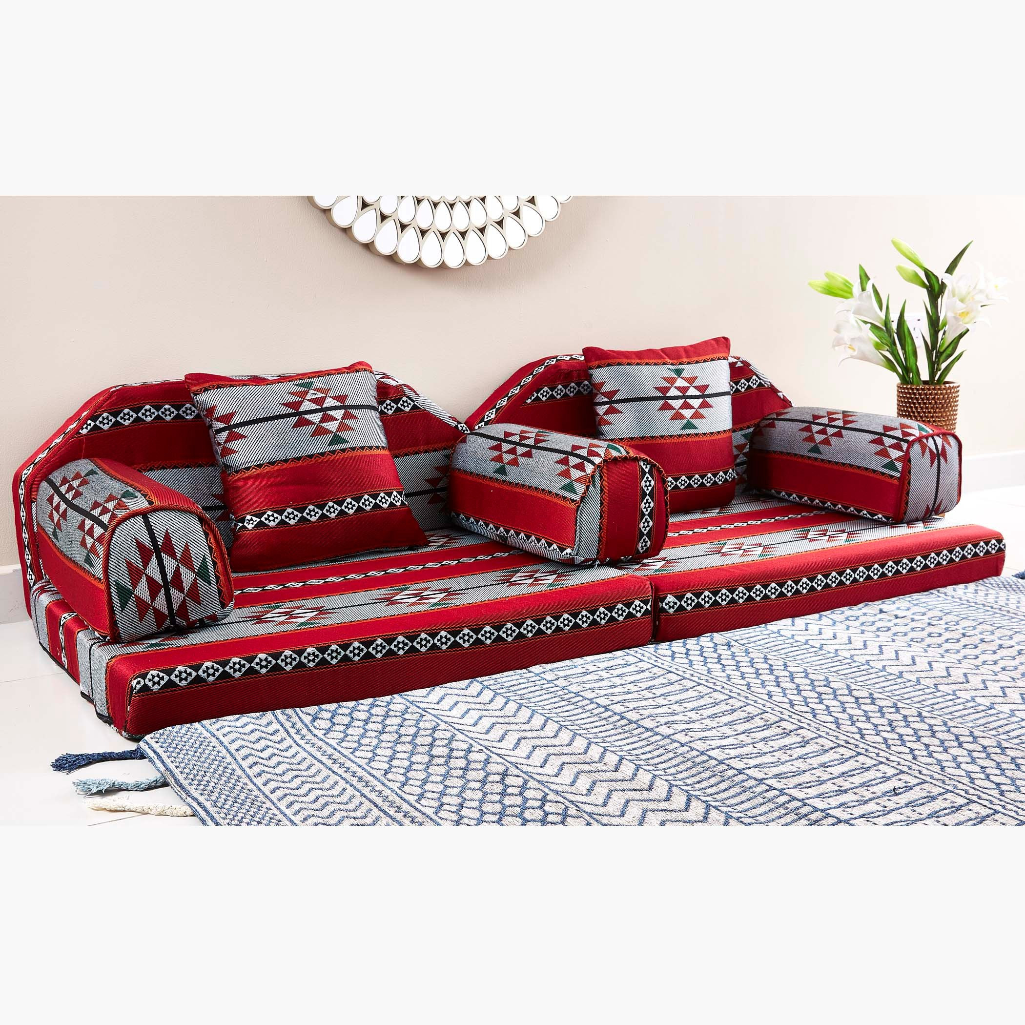SleepEase iFaris 2-Seater Folding Majlis - 60x180x10 cm-hbxdecorandfurnishings-homefurnishings-cushionsandcovers-floorcushions-image-3