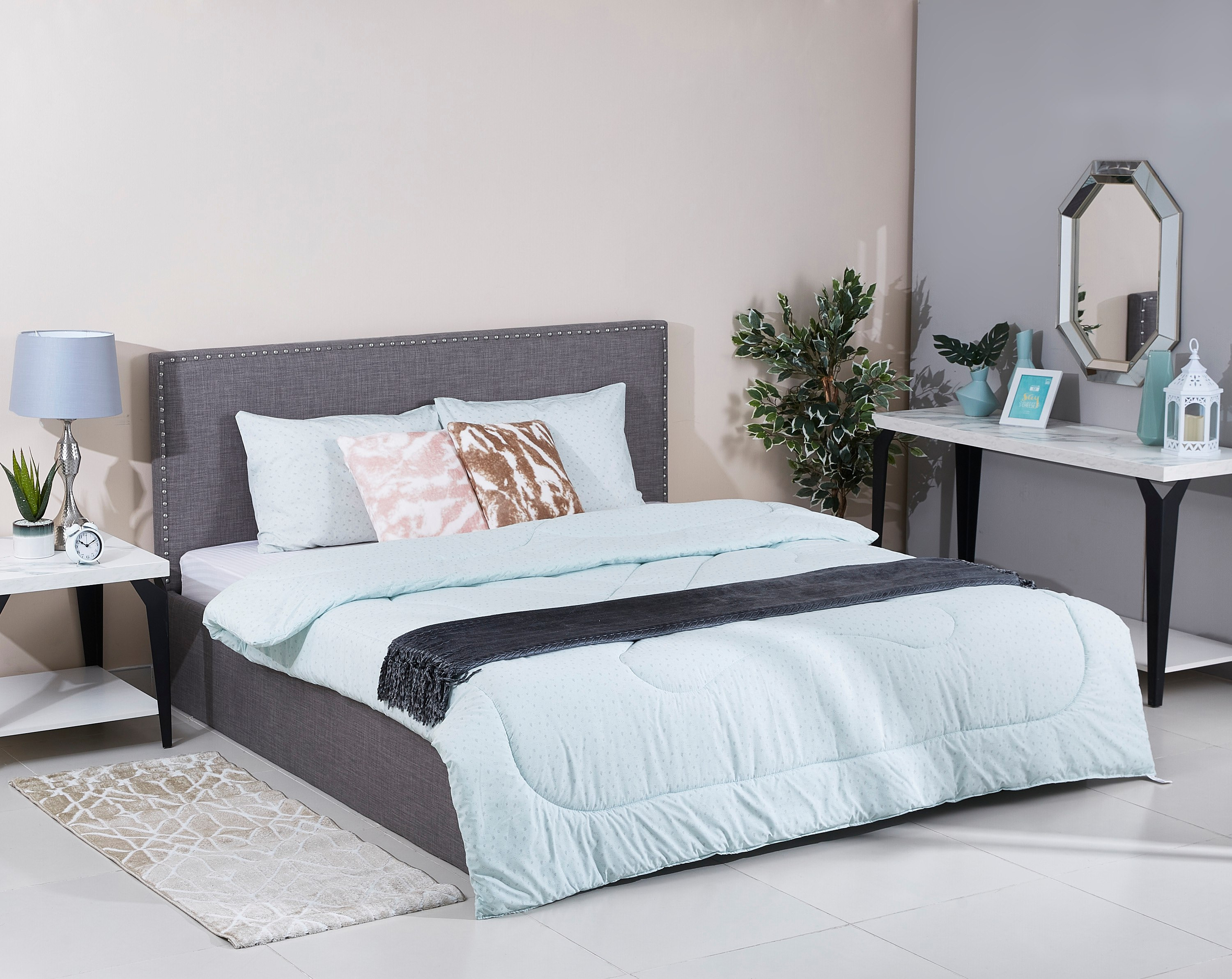 طقم لحاف كينج من القطن 3 قطع بطبعات من فيرن - 220x240 سم-hbxhomeware-hbxdecorandfurnishings-image-6