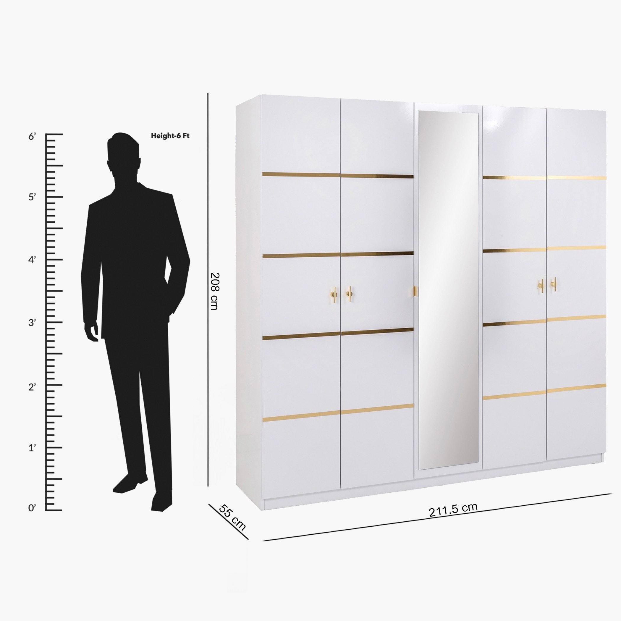 خزانة ملابس 5 أبواب بمرآة من إليتا-hbxfurniture-wardrobes-image-6