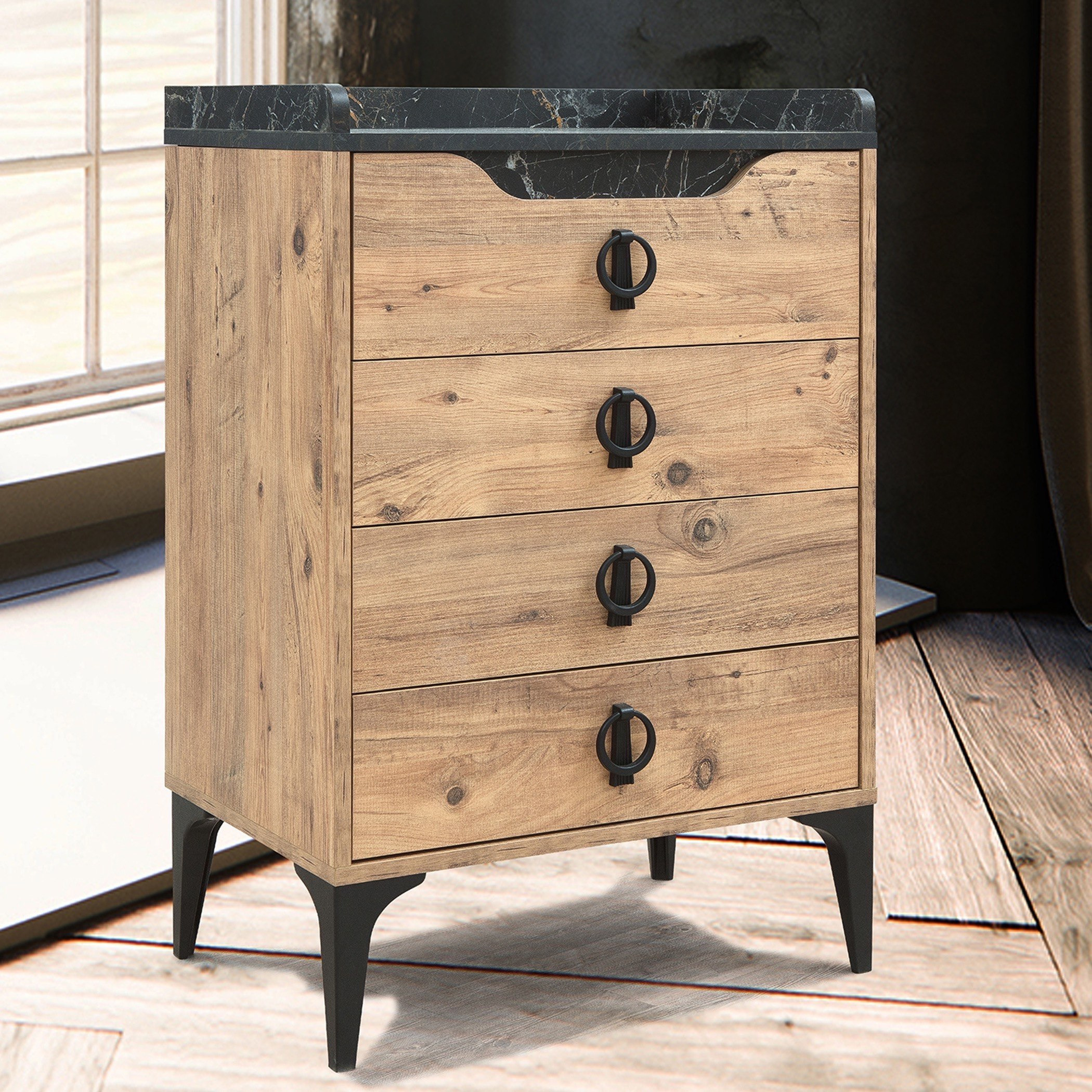 وحدة تخزين بـ 4- أدراج - لسبون-hbxfurniture-dressersandchests-chestofdrawers-image-1