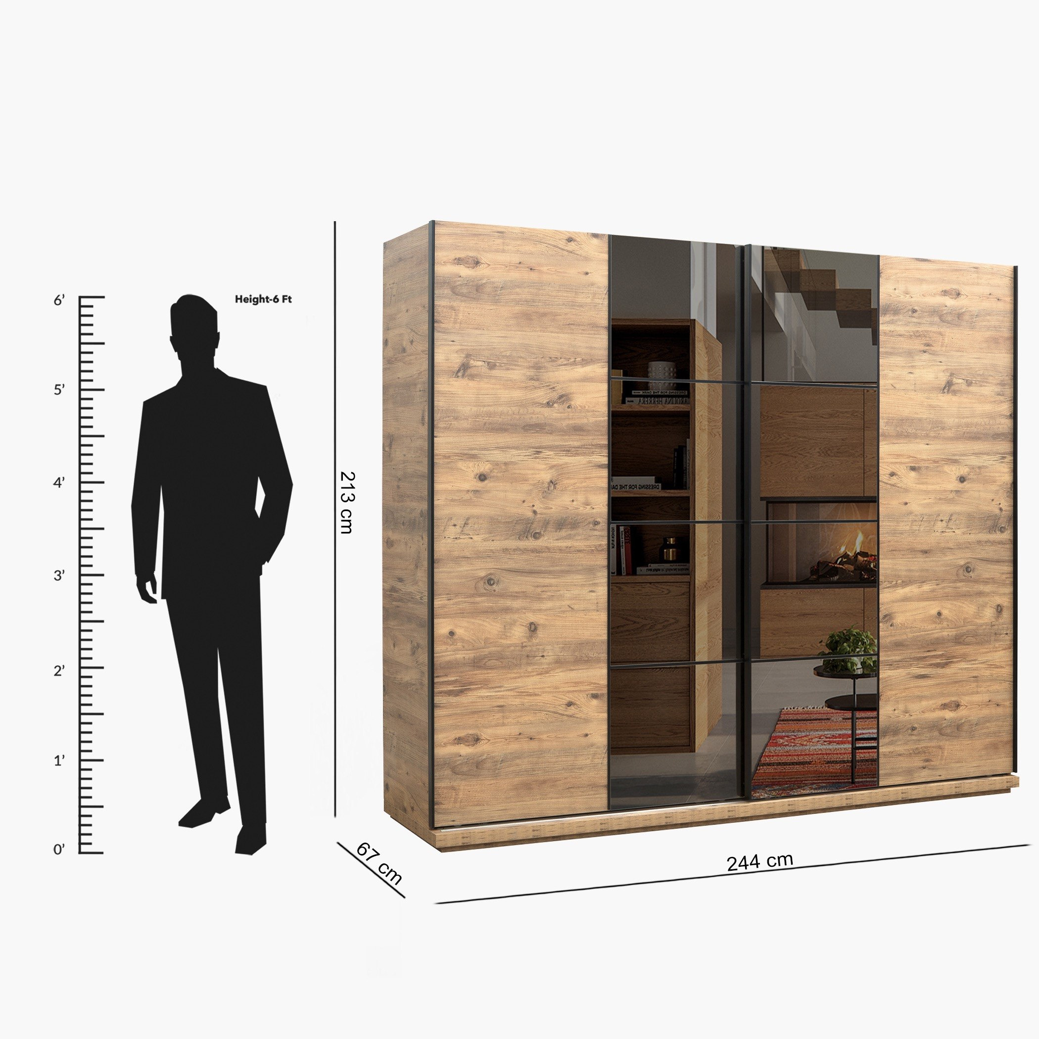 خزانة ملابس بباب انزلاقي مع مرآة من لسبون-hbxfurniture-wardrobes-image-11