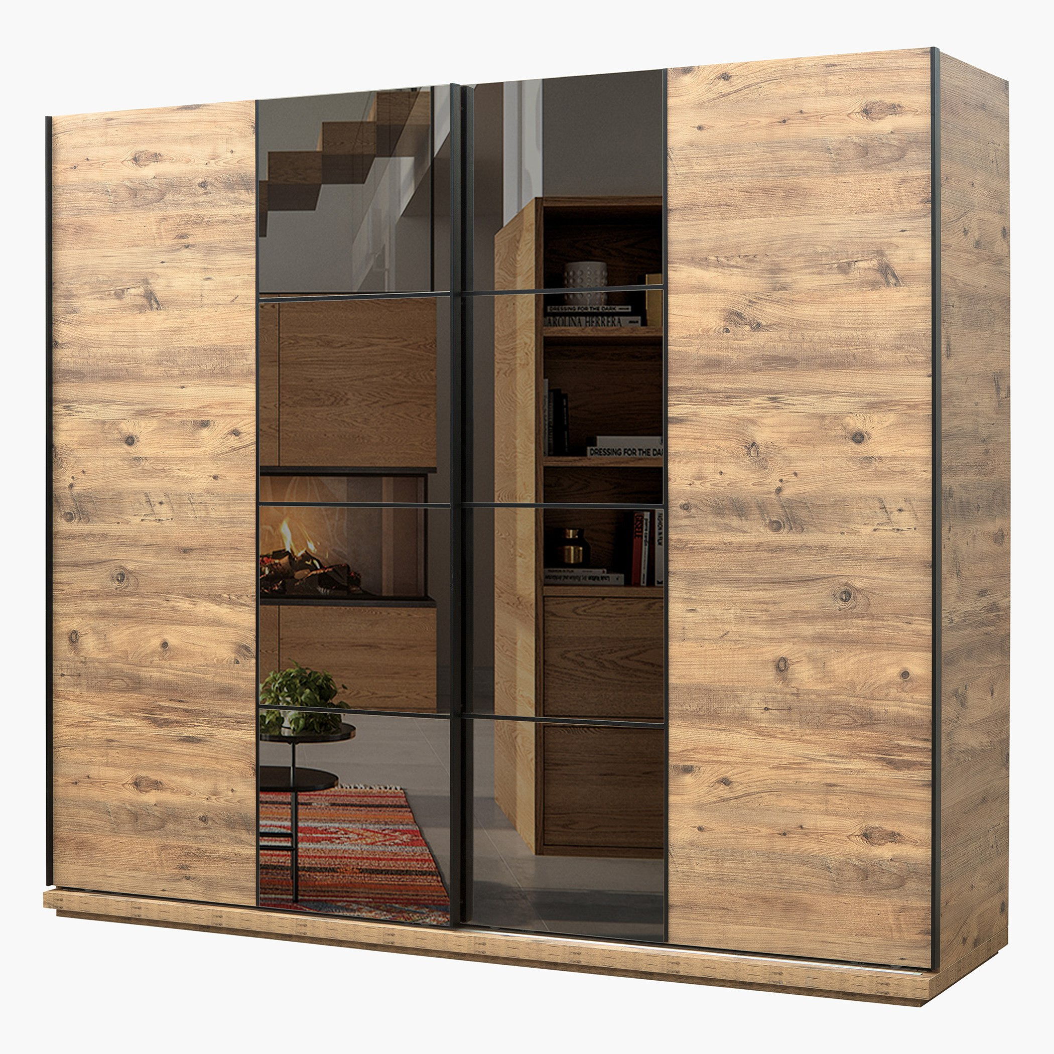 خزانة ملابس بباب انزلاقي مع مرآة من لسبون-hbxfurniture-wardrobes-image-3