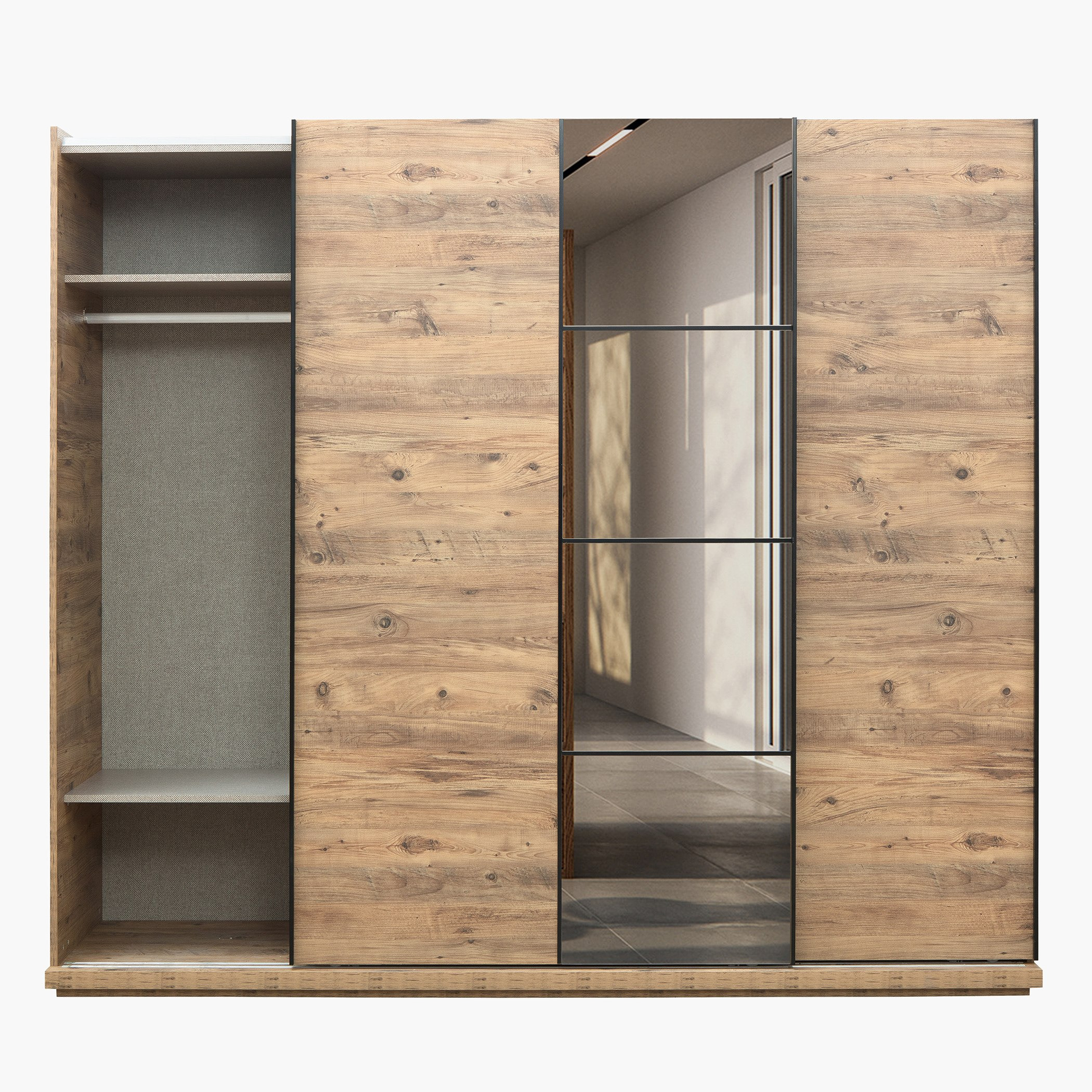 خزانة ملابس بباب انزلاقي مع مرآة من لسبون-hbxfurniture-wardrobes-image-4