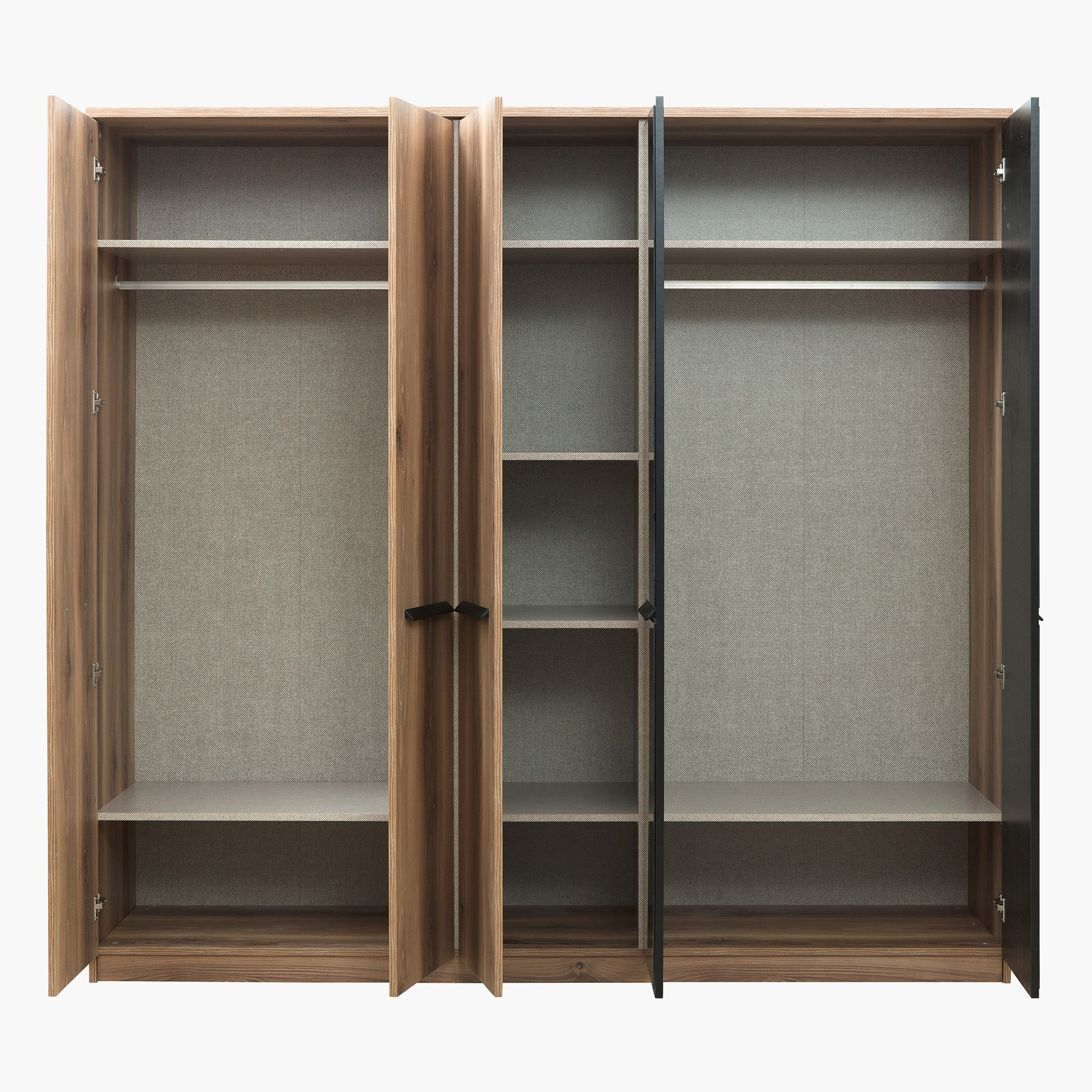 Nevada 5-Door Wardrobe with 2 Glass Doors-hbxfurniture-wardrobes-image-4