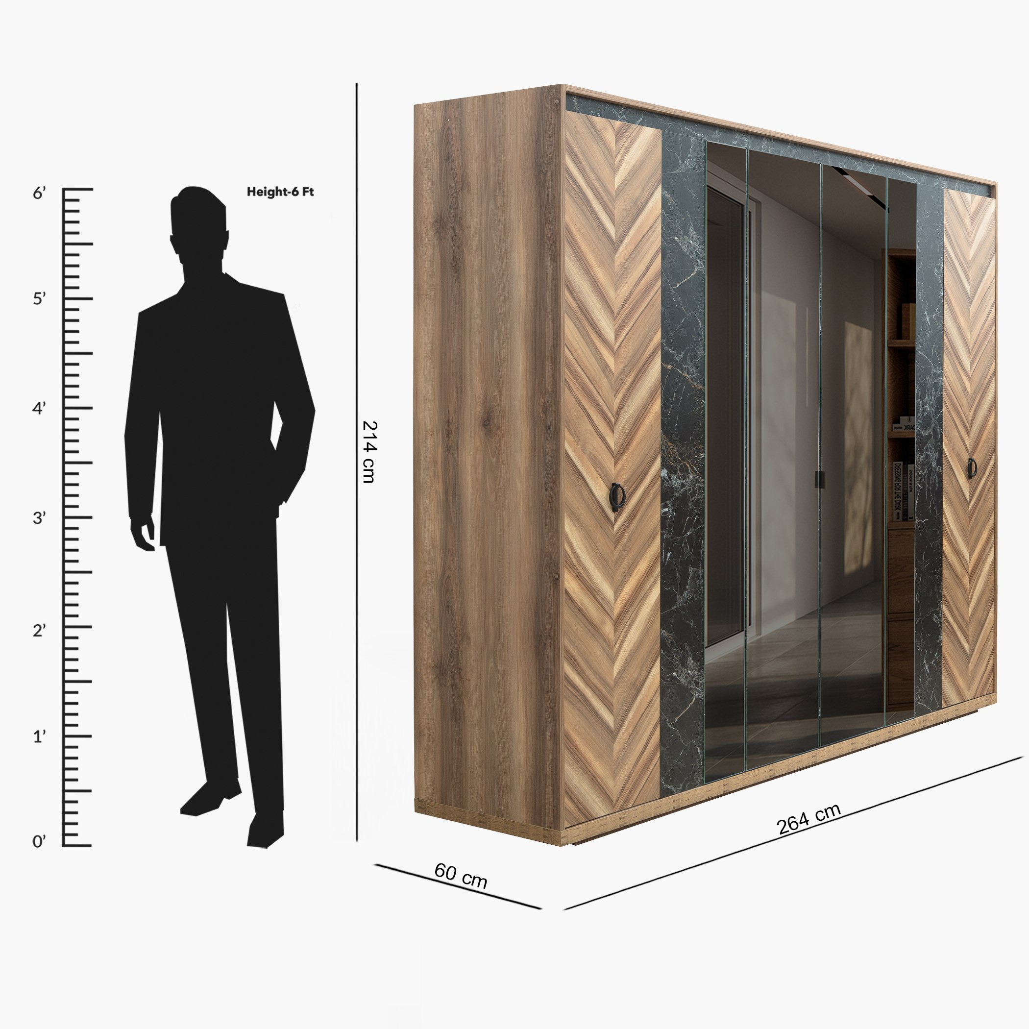 خزانة ملابس بـ 6 أبواب ومرآيا من فيرونا-hbxfurniture-wardrobes-image-7