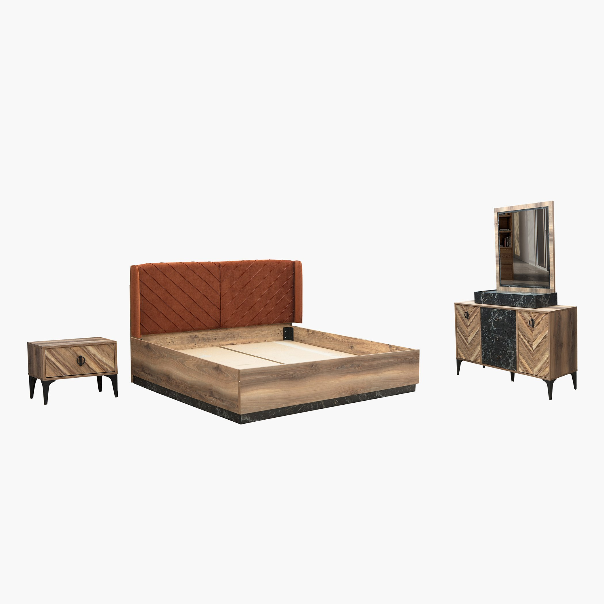 طقم غرفة نوم كينج 5 قطع من فيرونا- 180x200 سم-hbxbedroom-bedsandbedsets-bedroomsets-king-image-2