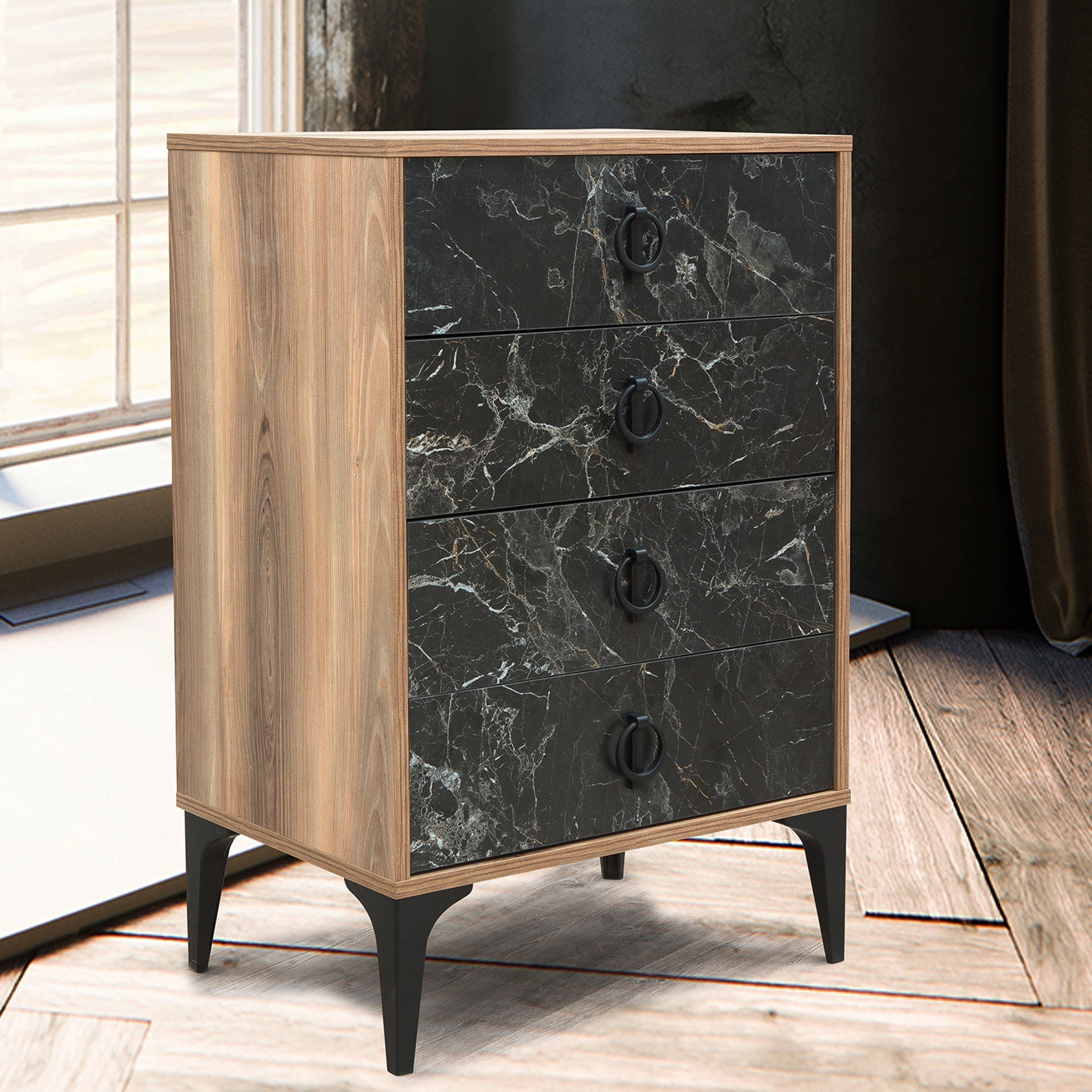 وحدة 4 أدراج من فيرونا-hbxfurniture-dressersandchests-chestofdrawers-image-1