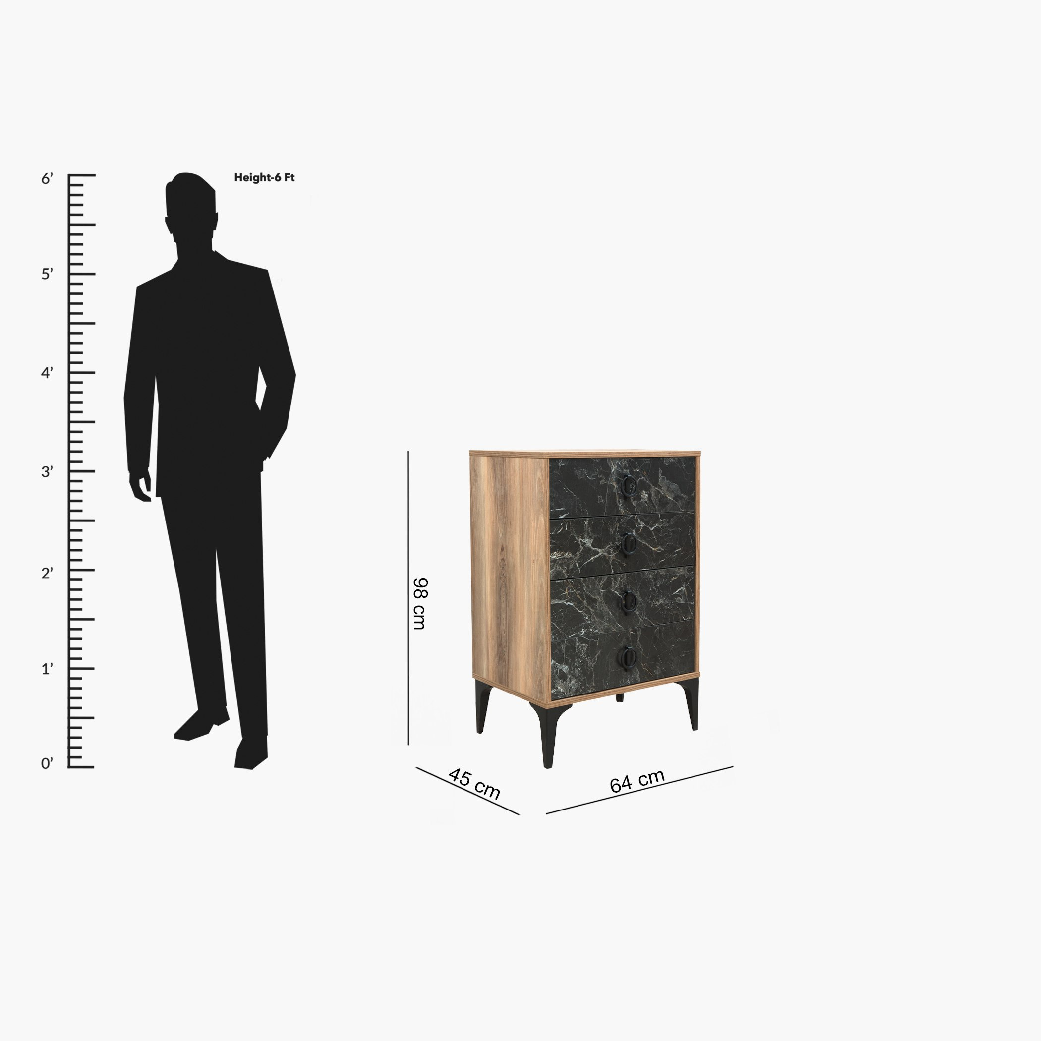 وحدة 4 أدراج من فيرونا-hbxfurniture-dressersandchests-chestofdrawers-image-7