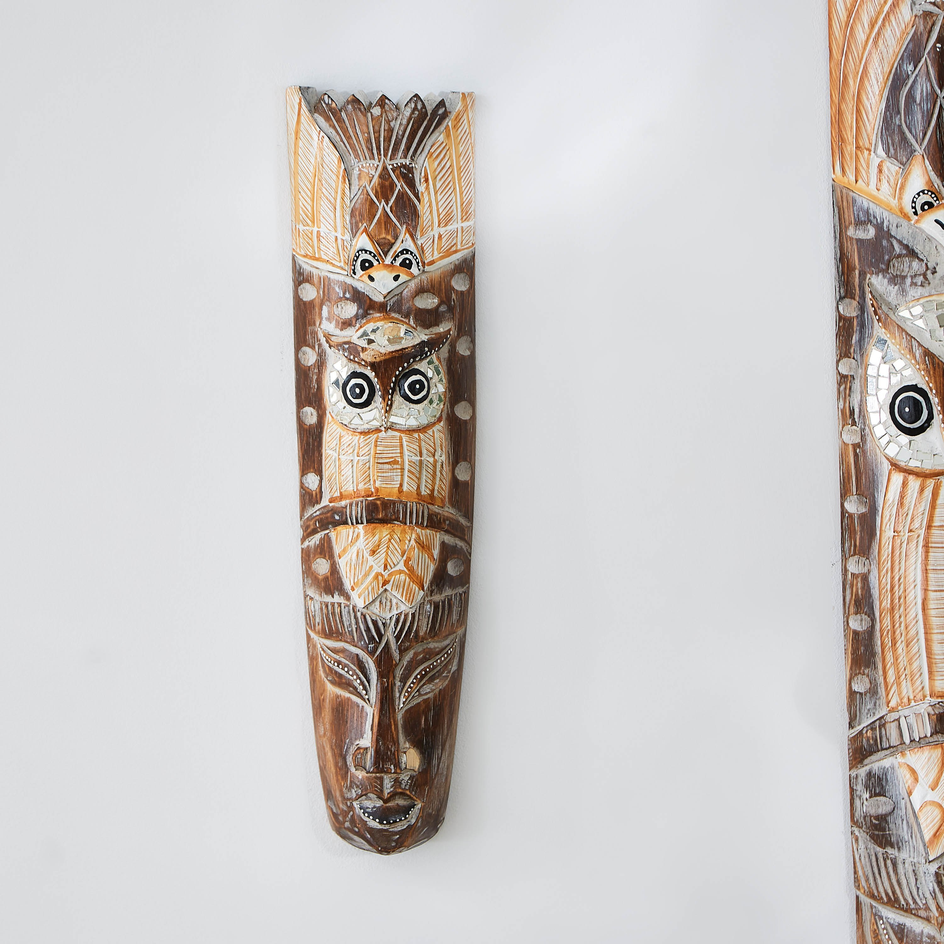 ديكور حائط قناع خشبي وبومة - ويلا-hbxhomeware-homedecor-figurinesandornaments-image-1