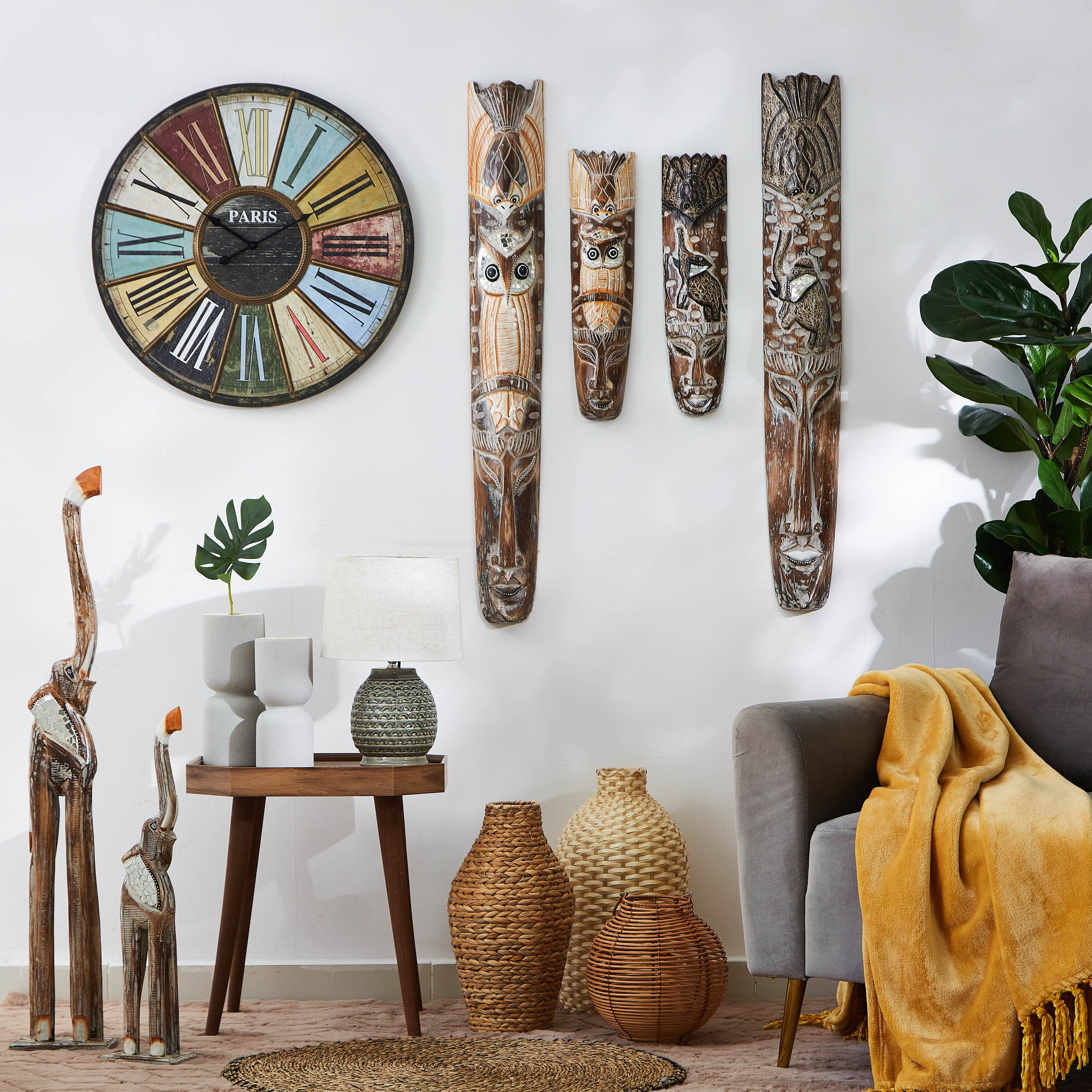 ديكور حائط قناع خشبي وبومة - ويلا-hbxhomeware-homedecor-figurinesandornaments-image-4
