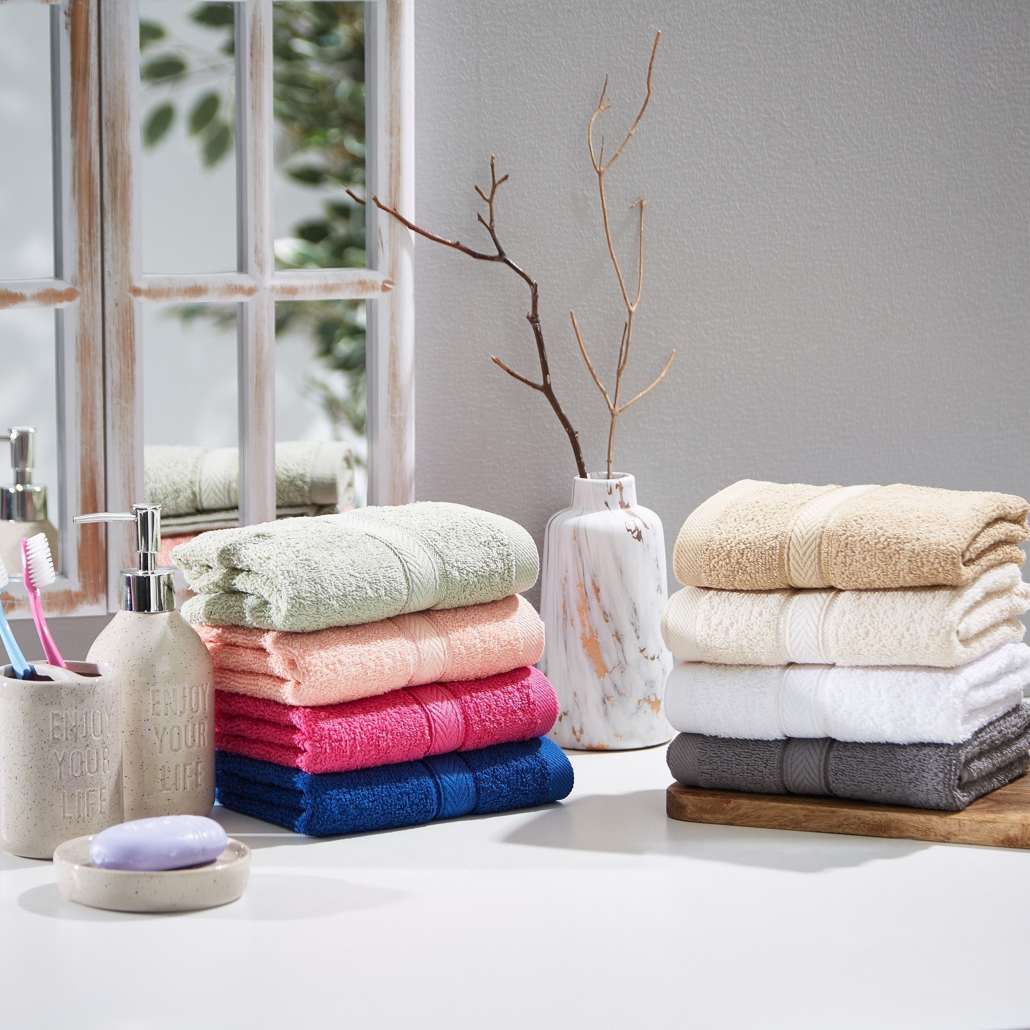 Novel Cotton Hand Towel - 40x70 cm-hbxbathroom-bathroomtextiles-image-4