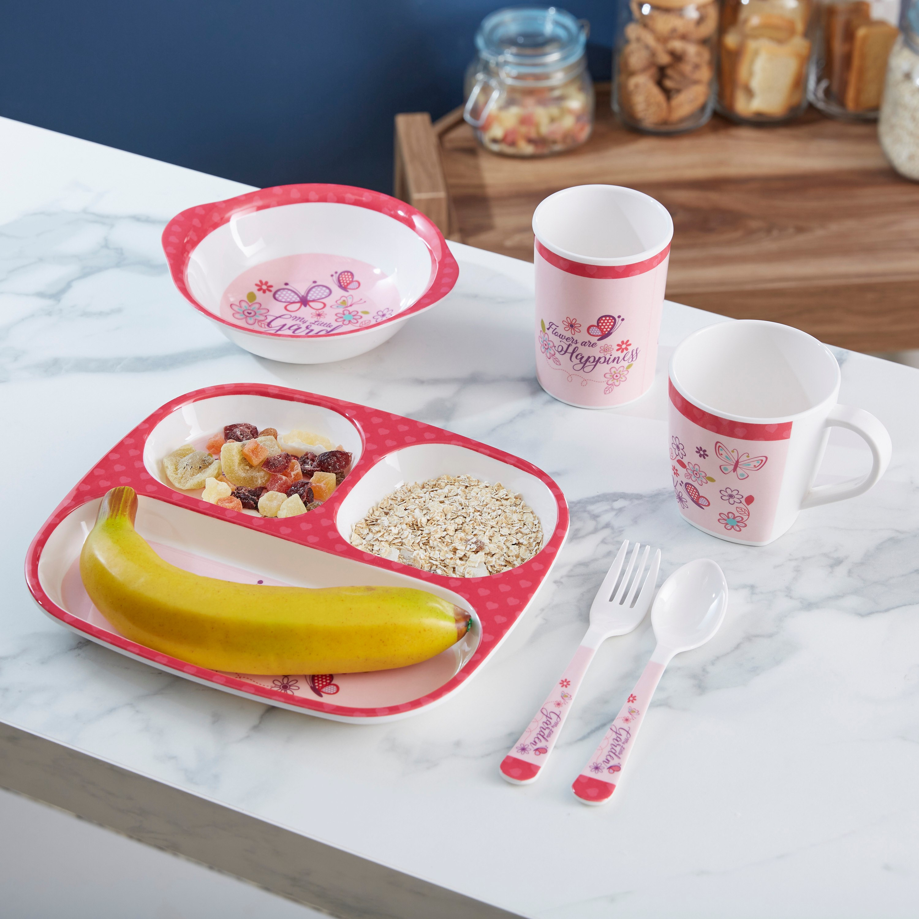 صحن مستطيلي بثلاثة أقسام وتصميم فراشة - 24x21 سم-hbxhomeware-hbxkidsandyouth-image-3