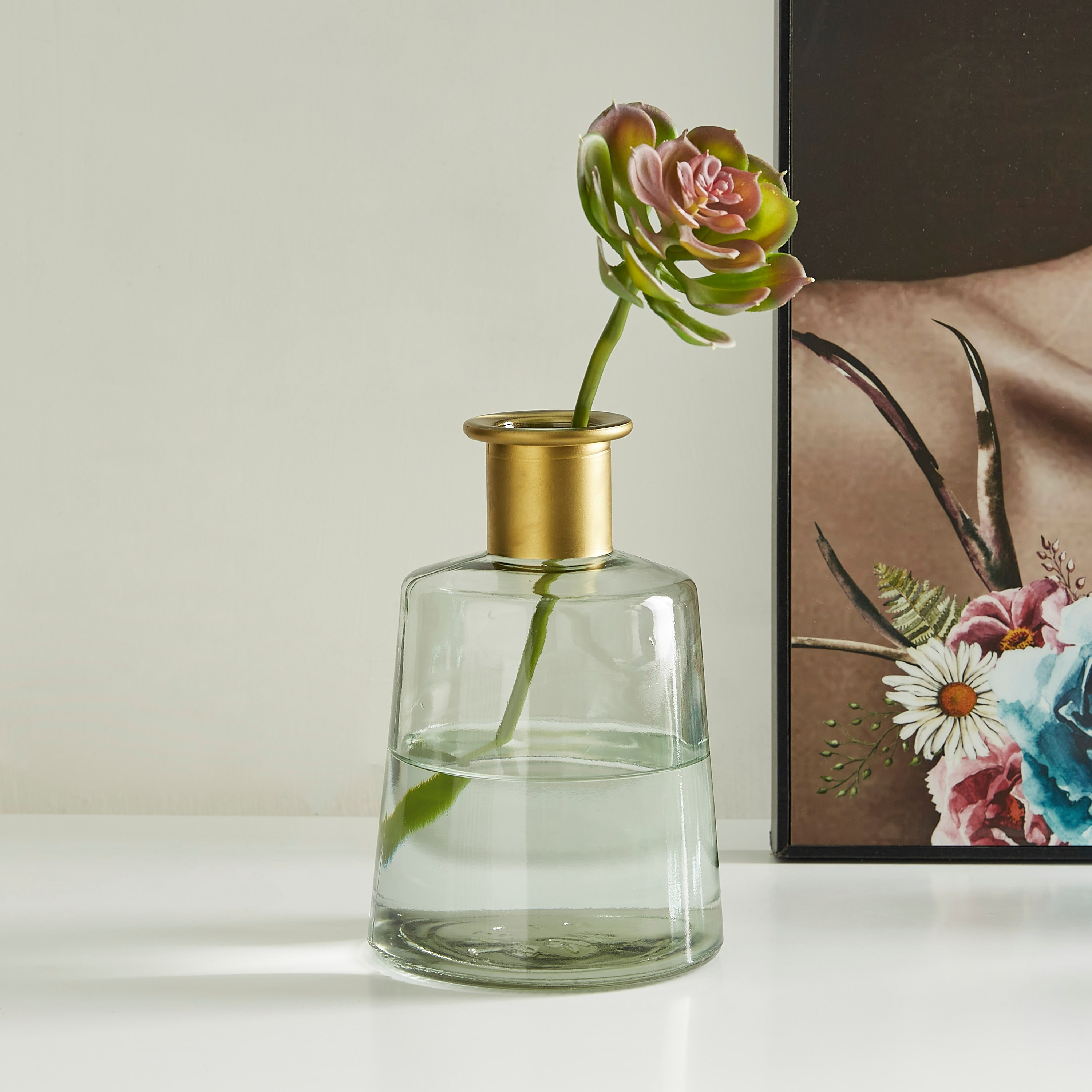 مزهرية زجاجية بتصميم عنق قارورة من أفا - 12 سم-hbxbedroom-decorandaccessories-vases-image-1