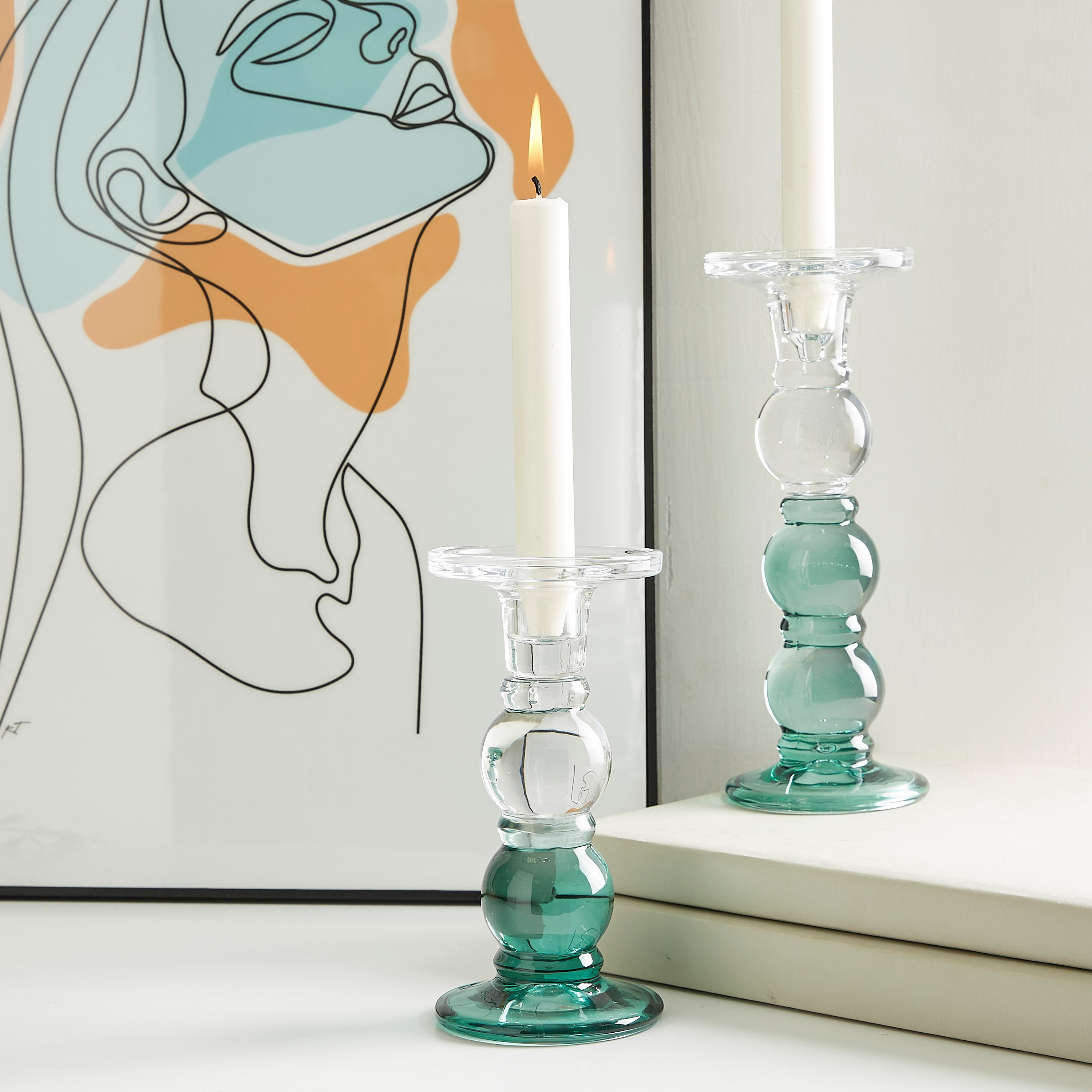 حامل شموع زجاجي عمودي رفيع جايد من آفا- صغير-hbxlivingroom-decorandaccessories-candleholders-image-2