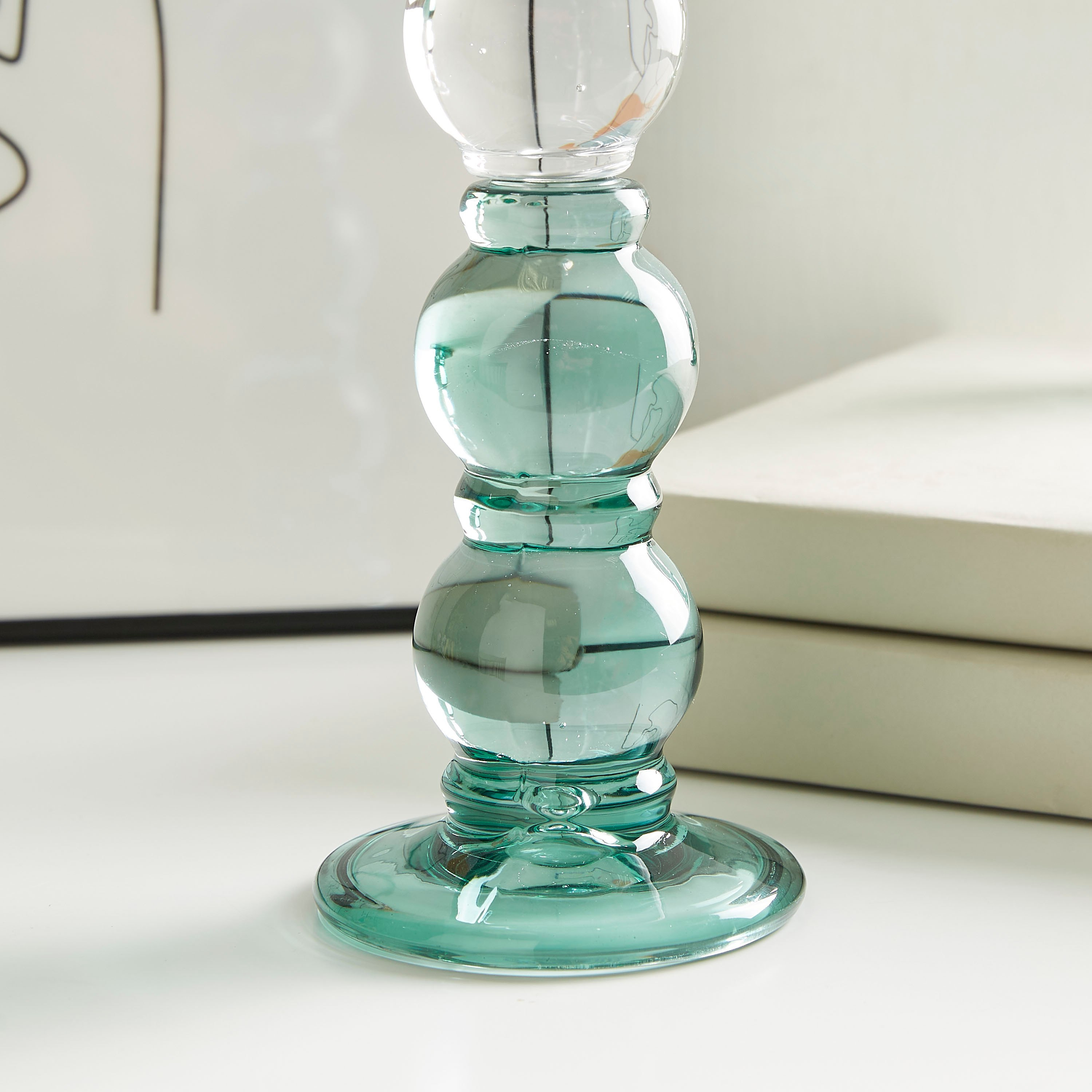 حامل شموع زجاجي رفيع بدعامة جايد من آفا- طويل-hbxlivingroom-decorandaccessories-candleholders-image-3