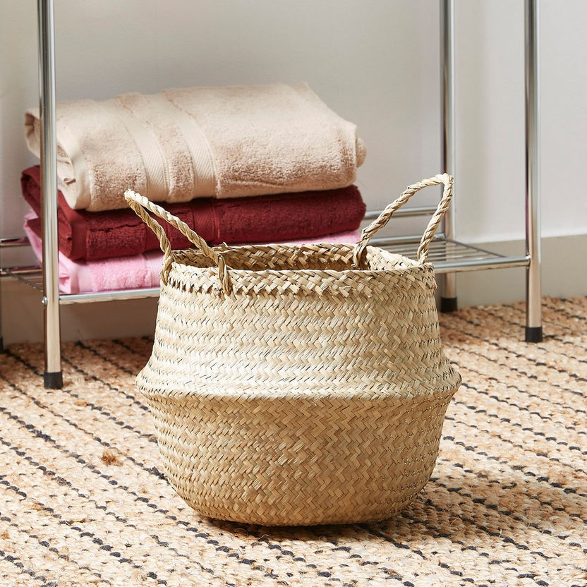 Natura Seagrass Laundry Basket - 25x32 cm-Laundry Hampers-image-1